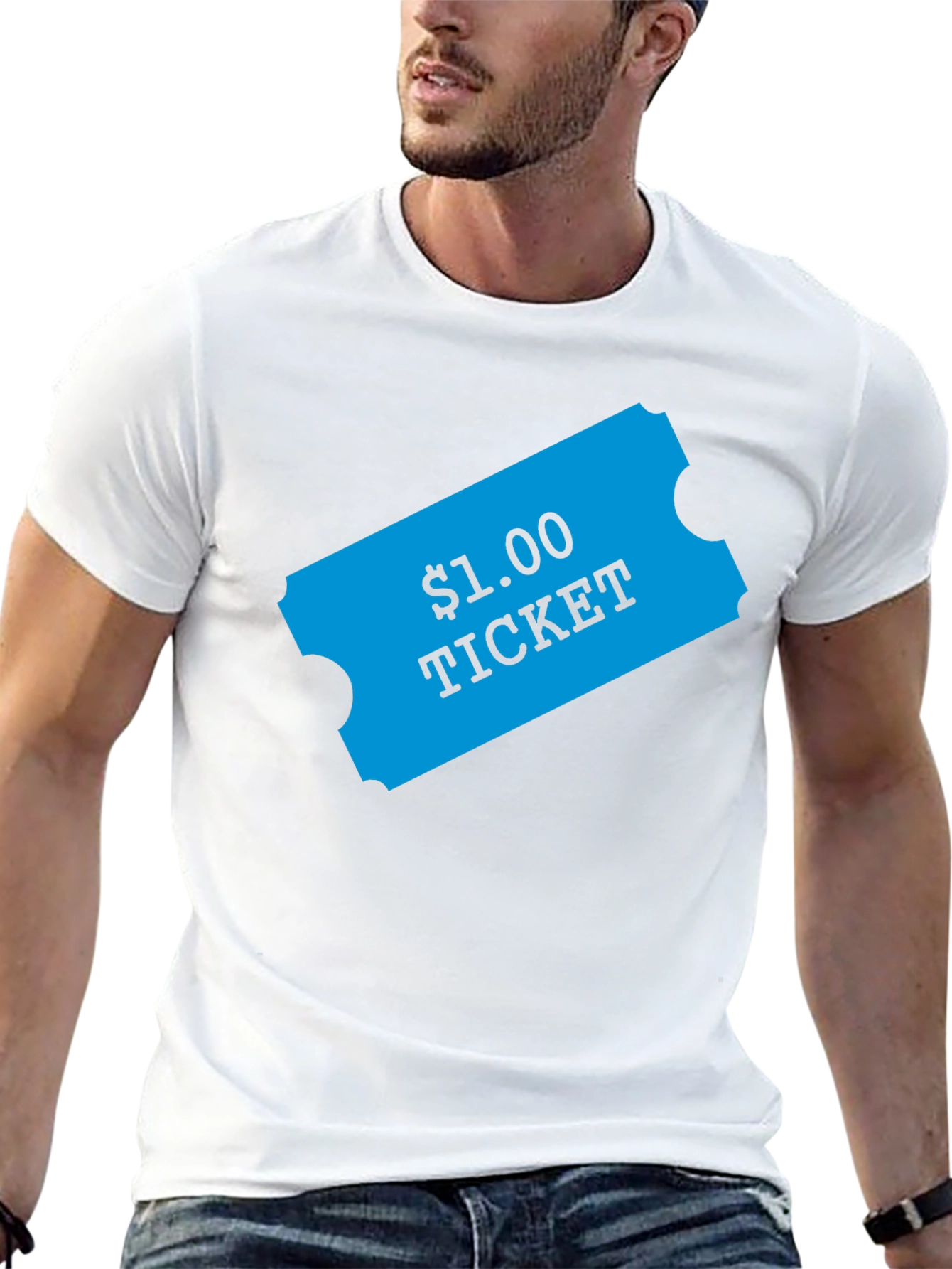 Black Novelty One Dollar Ticket Graphic T-Shirt view 13