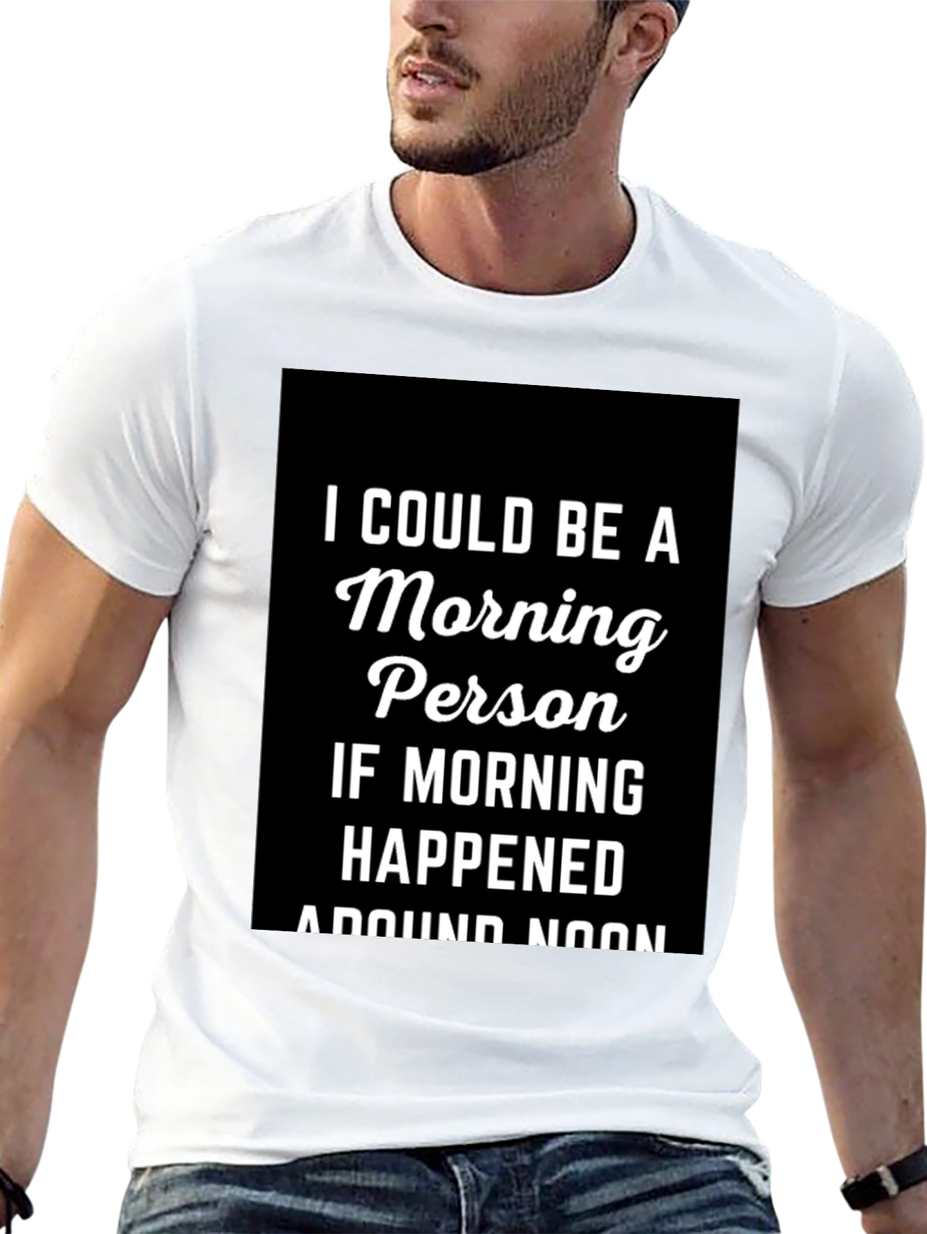 Black Morning Person T-Shirt - Funny Slogan Tee view 13
