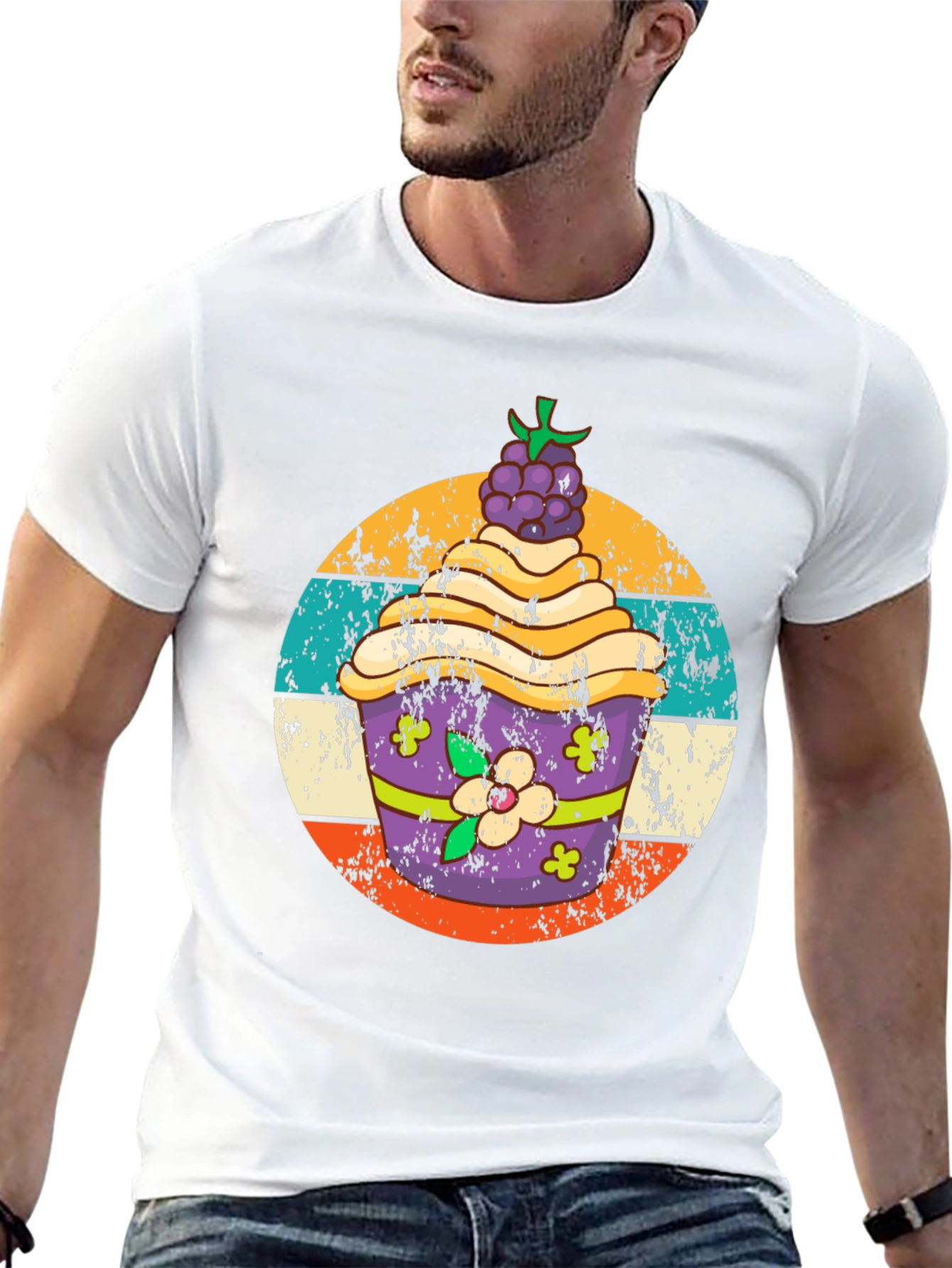 Black Retro Cupcake Graphic Tee view 13