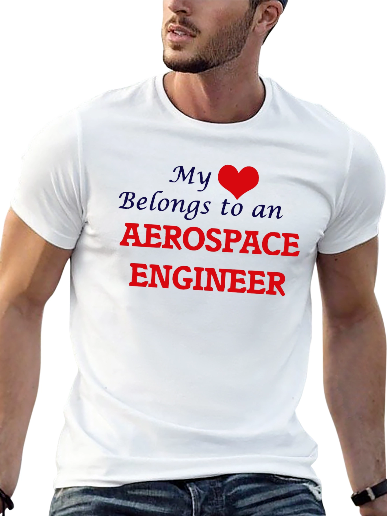 Black My Heart Belongs to an Aerospace Engineer T-Shirt view 13
