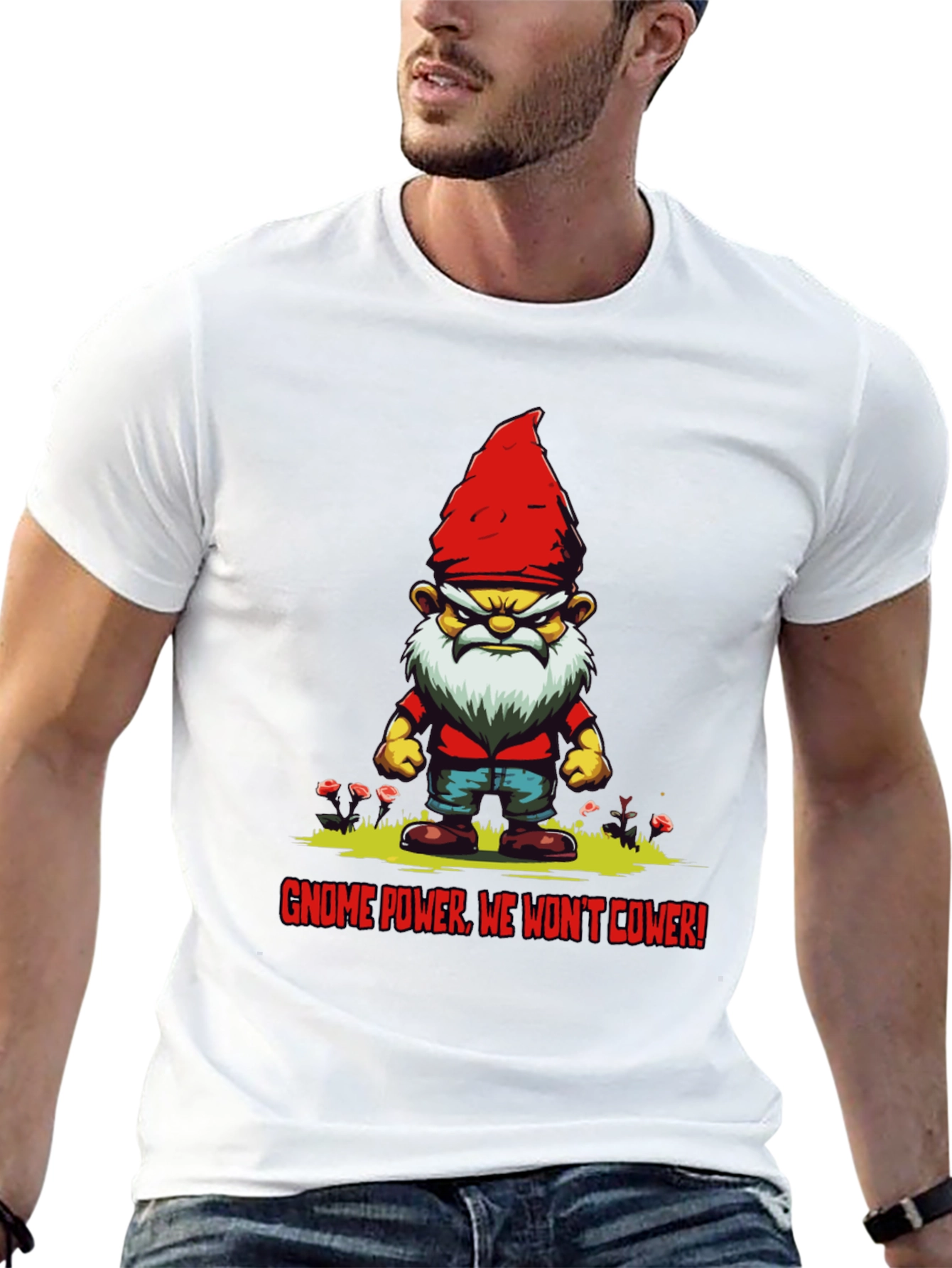 Black Gnome Power T-Shirt - We Won't Cower! view 13