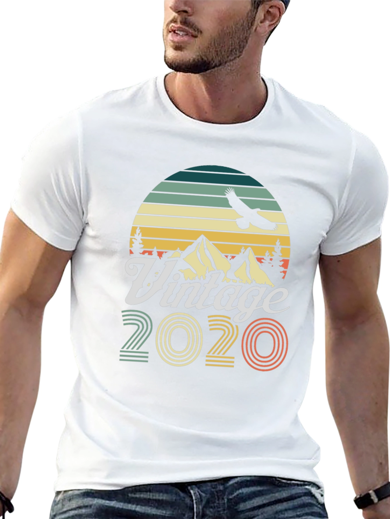 Black Vintage 2020 Graphic T-Shirt view 13