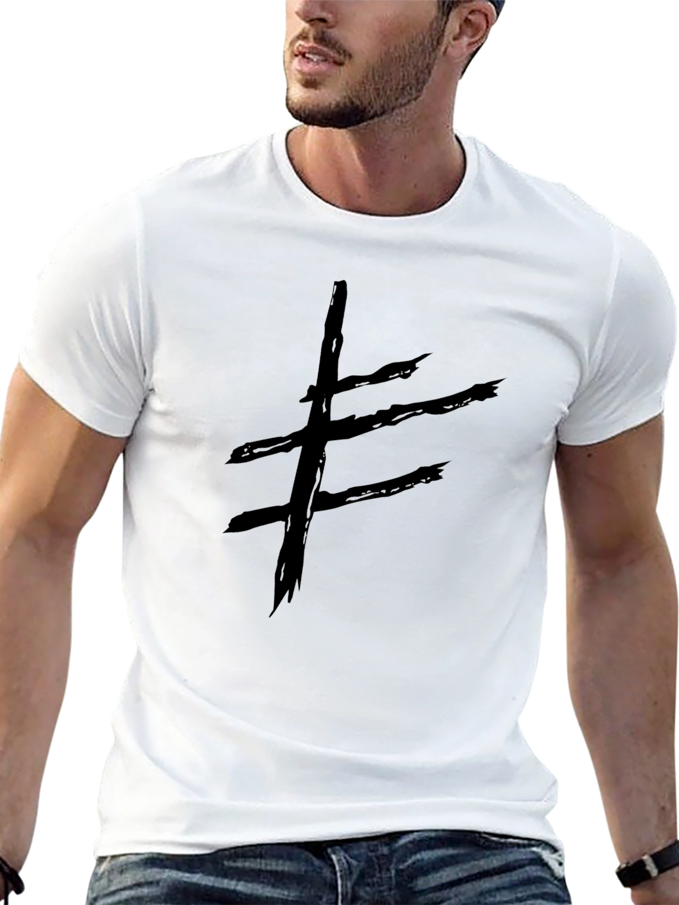 Black Graphic Tee - Abstract Symbol view 13