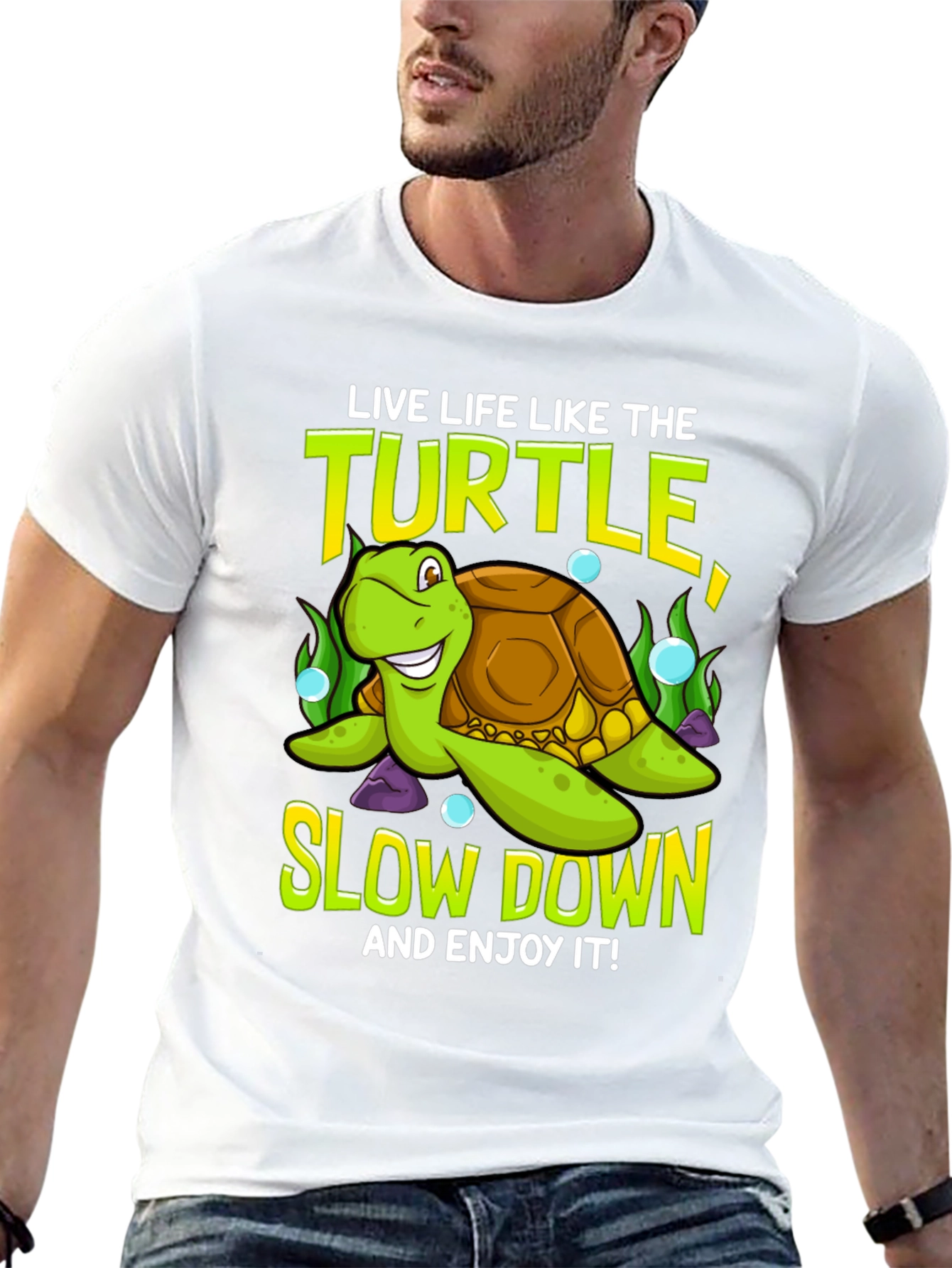 Black Live Like the Turtle Graphic T-Shirt view 13