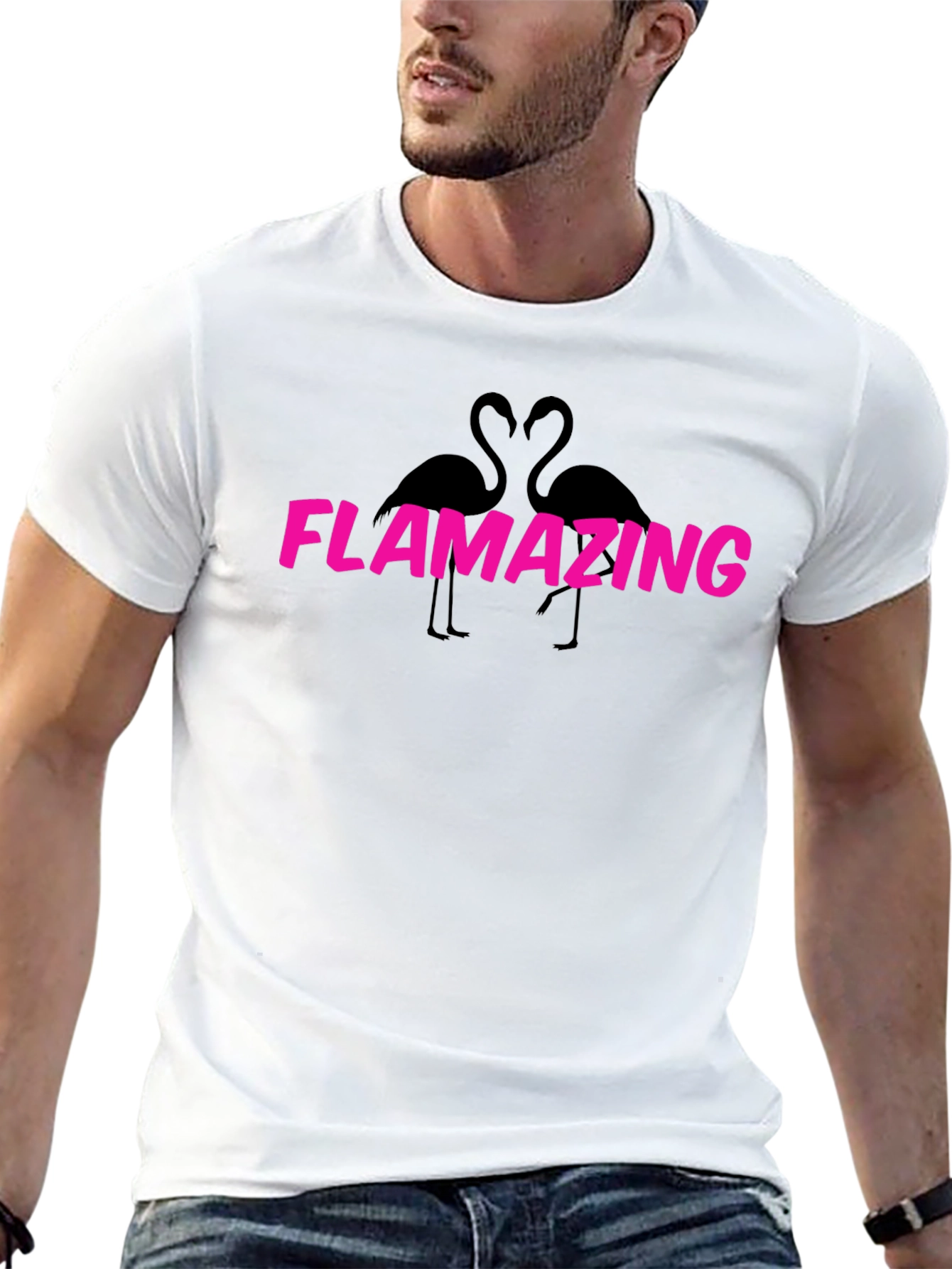 Black Flamazing Flamingo Graphic Tee - Trendy & Fun! view 13