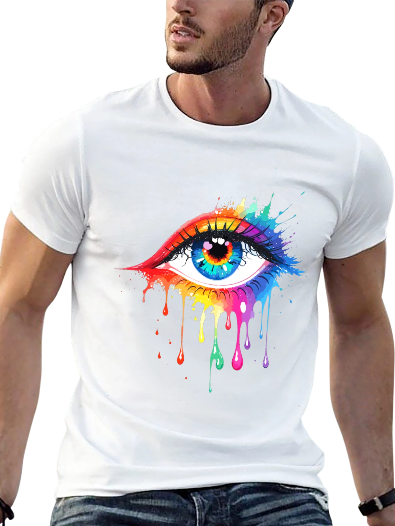Rainbow Eye Black T-Shirt - 13