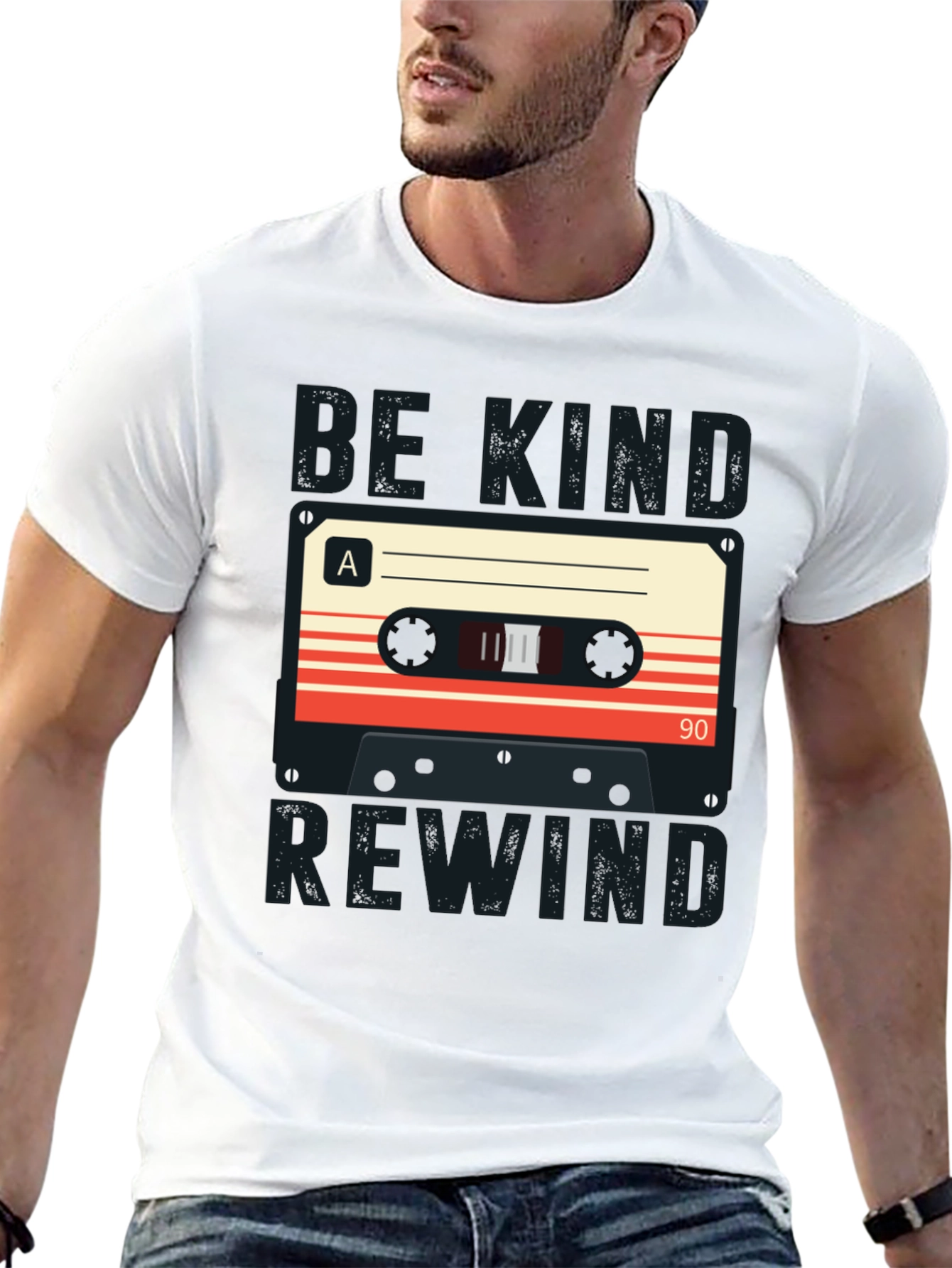Black Be Kind Rewind Cassette Tape Graphic T-Shirt view 13