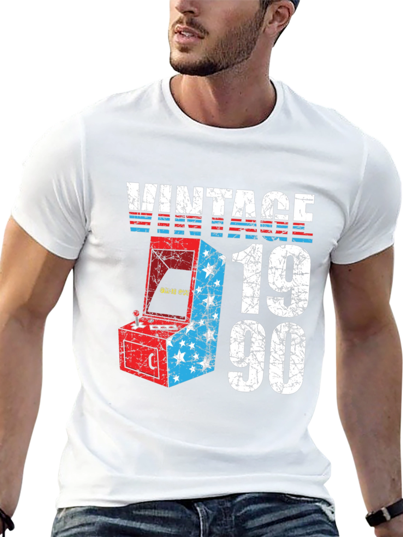 Black Vintage 1990 Arcade Gamer T-Shirt view 13