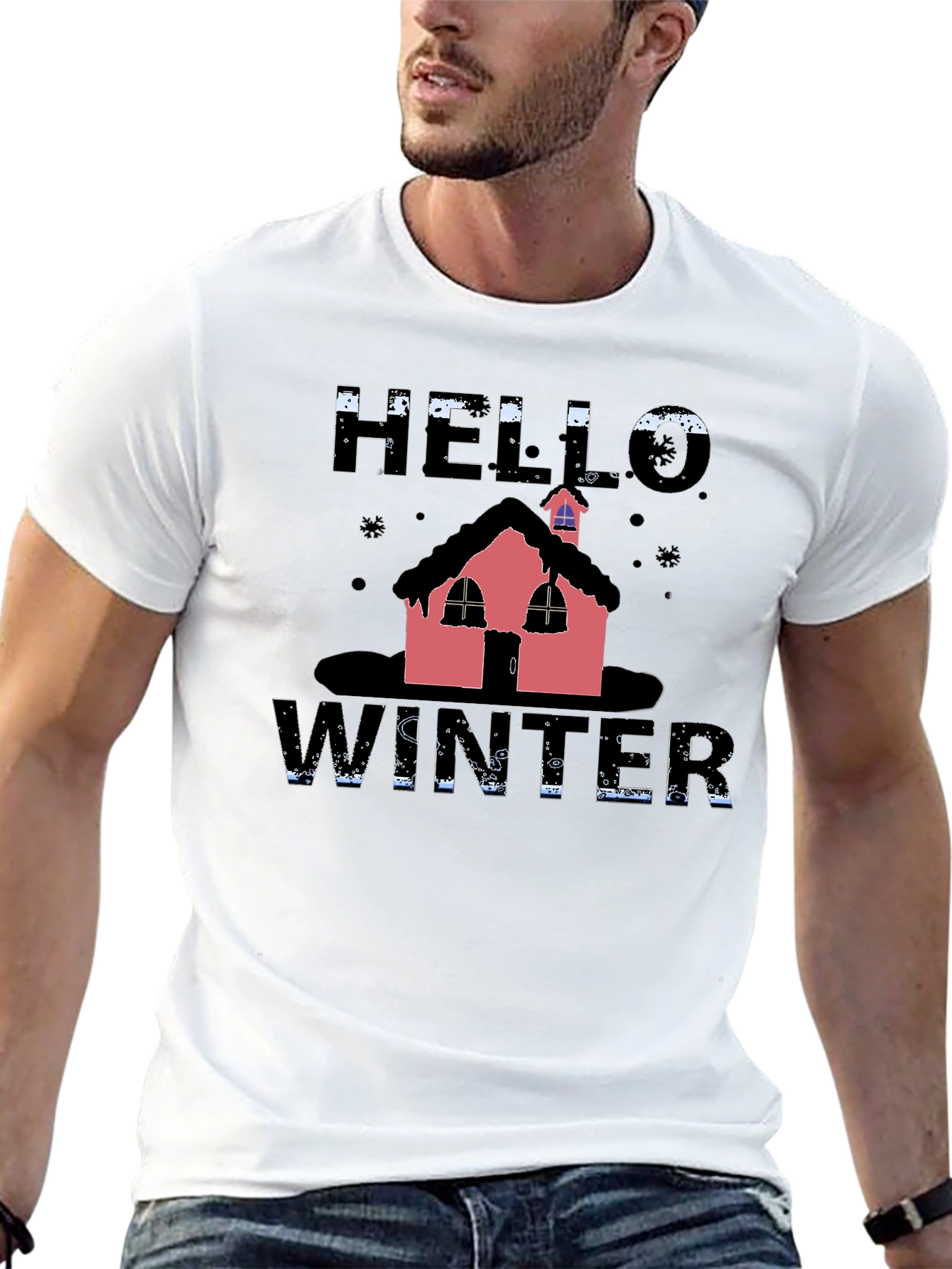 Black Hello Winter T-Shirt view 13
