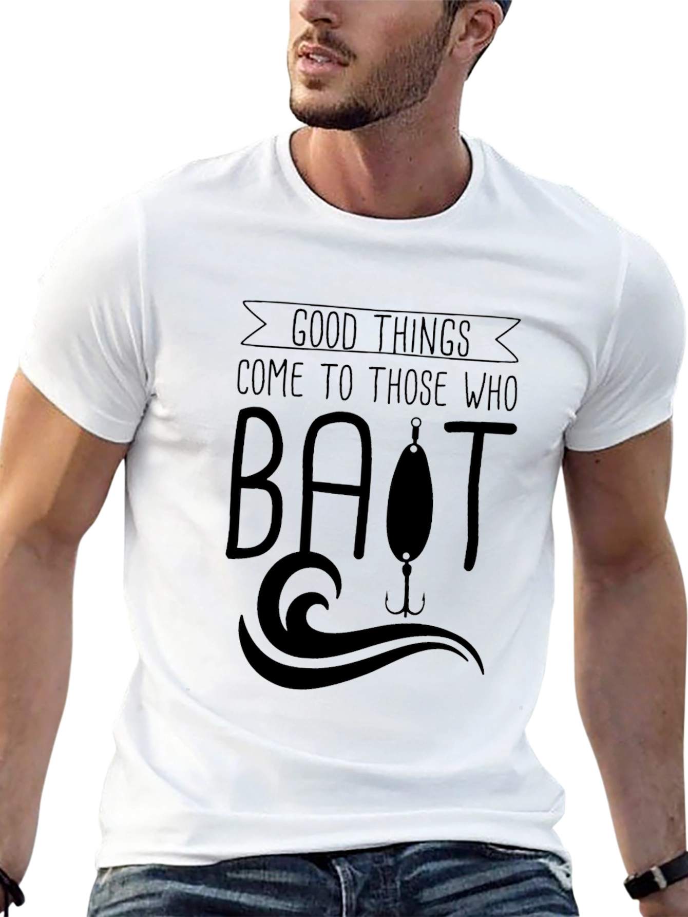 Black Fishing T-Shirt - Good Things Come to Those Who Bait view 13