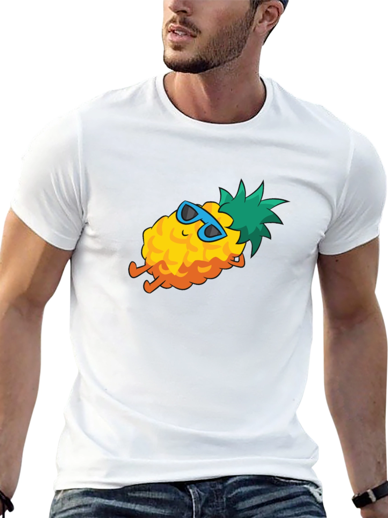Black Cool Pineapple T-Shirt - Summer Vibes view 13