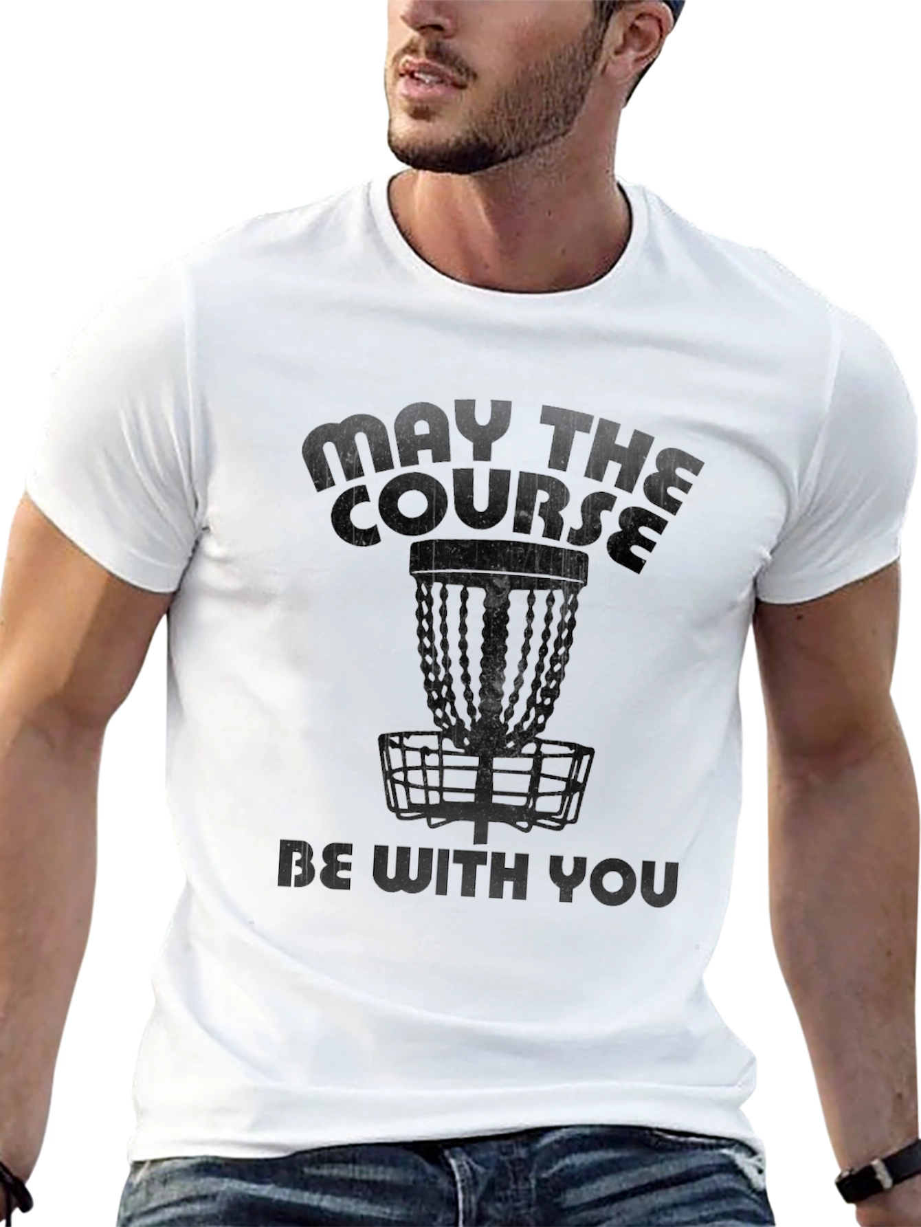 Black May The Course Be With You - Disc Golf T-Shirt view 13