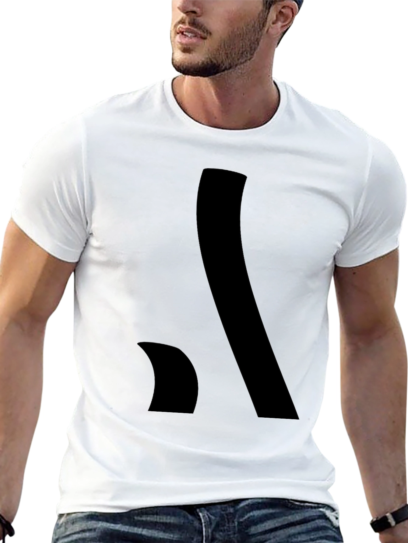 Black Stylish Black Graphic Tee - Abstract Design view 13