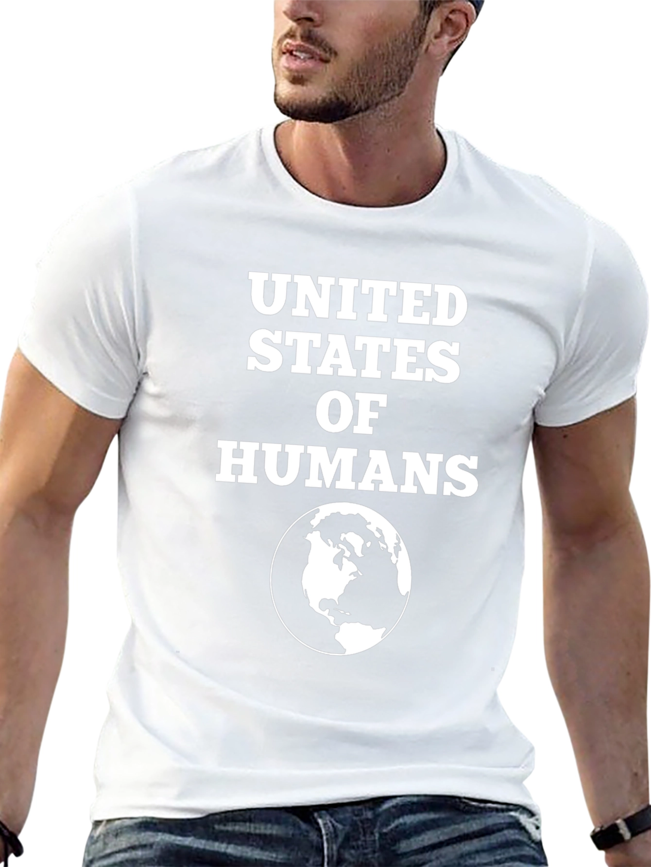 Black United States Of Humans Graphic T-Shirt view 13