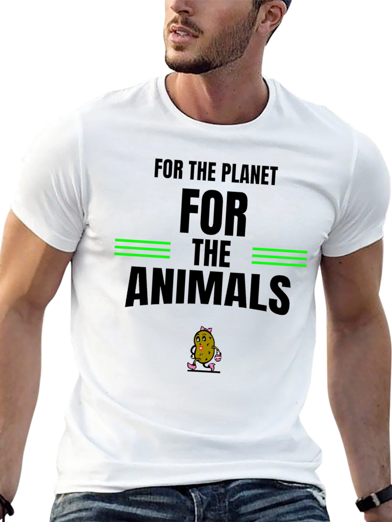 Black Vegan T-Shirt - For the Animals view 13