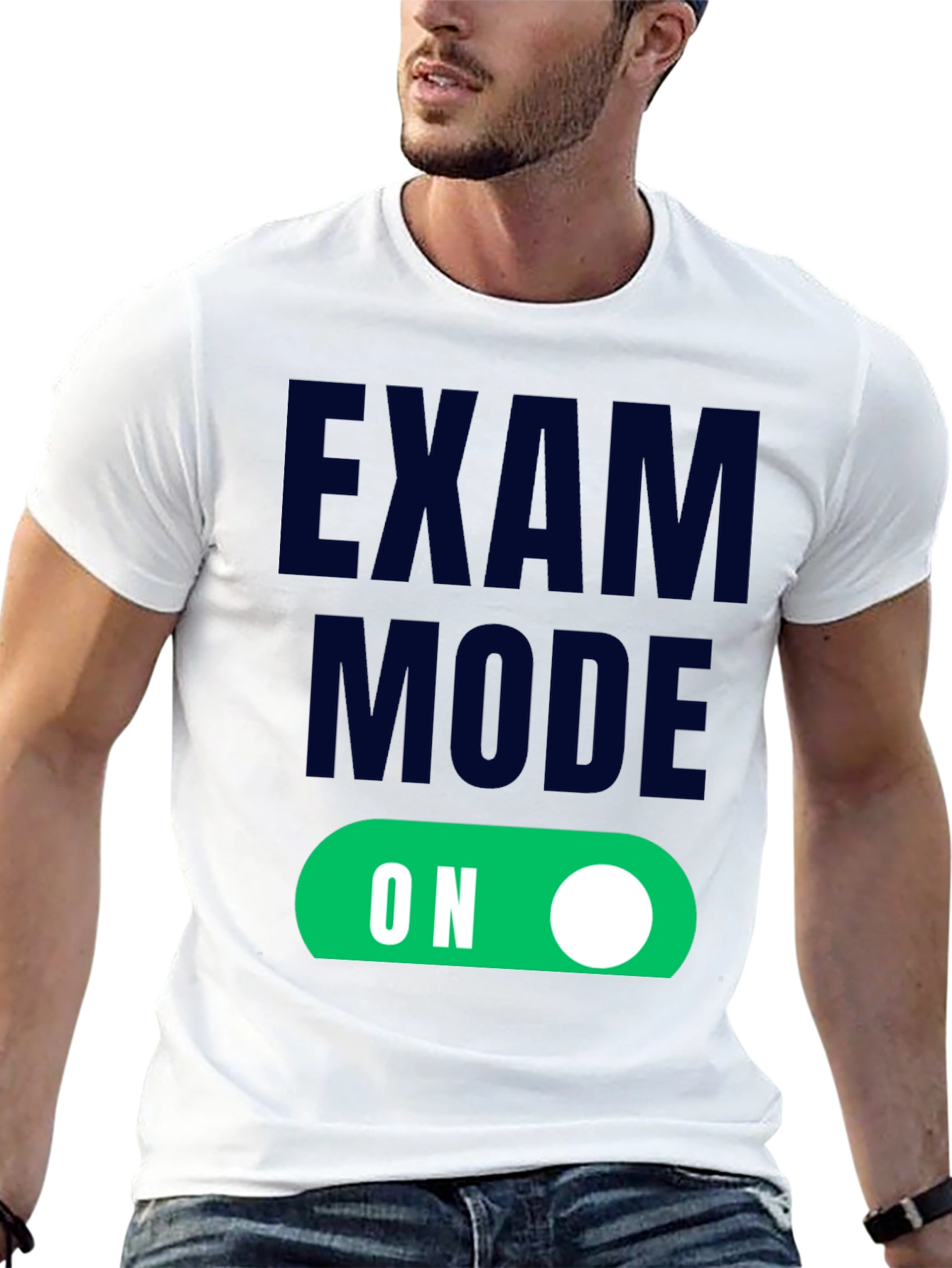 Black Exam Mode On - Funny Student T-Shirt view 13
