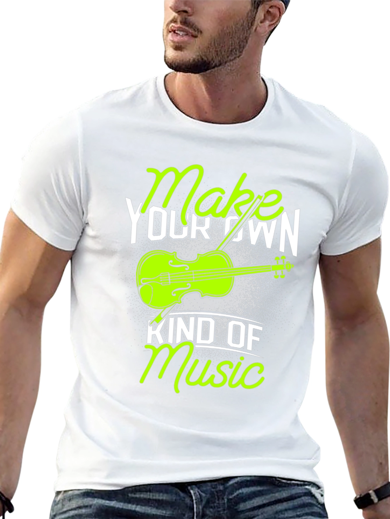 Black Make Your Own Kind of Music T-Shirt - Violin Graphic Tee view 13