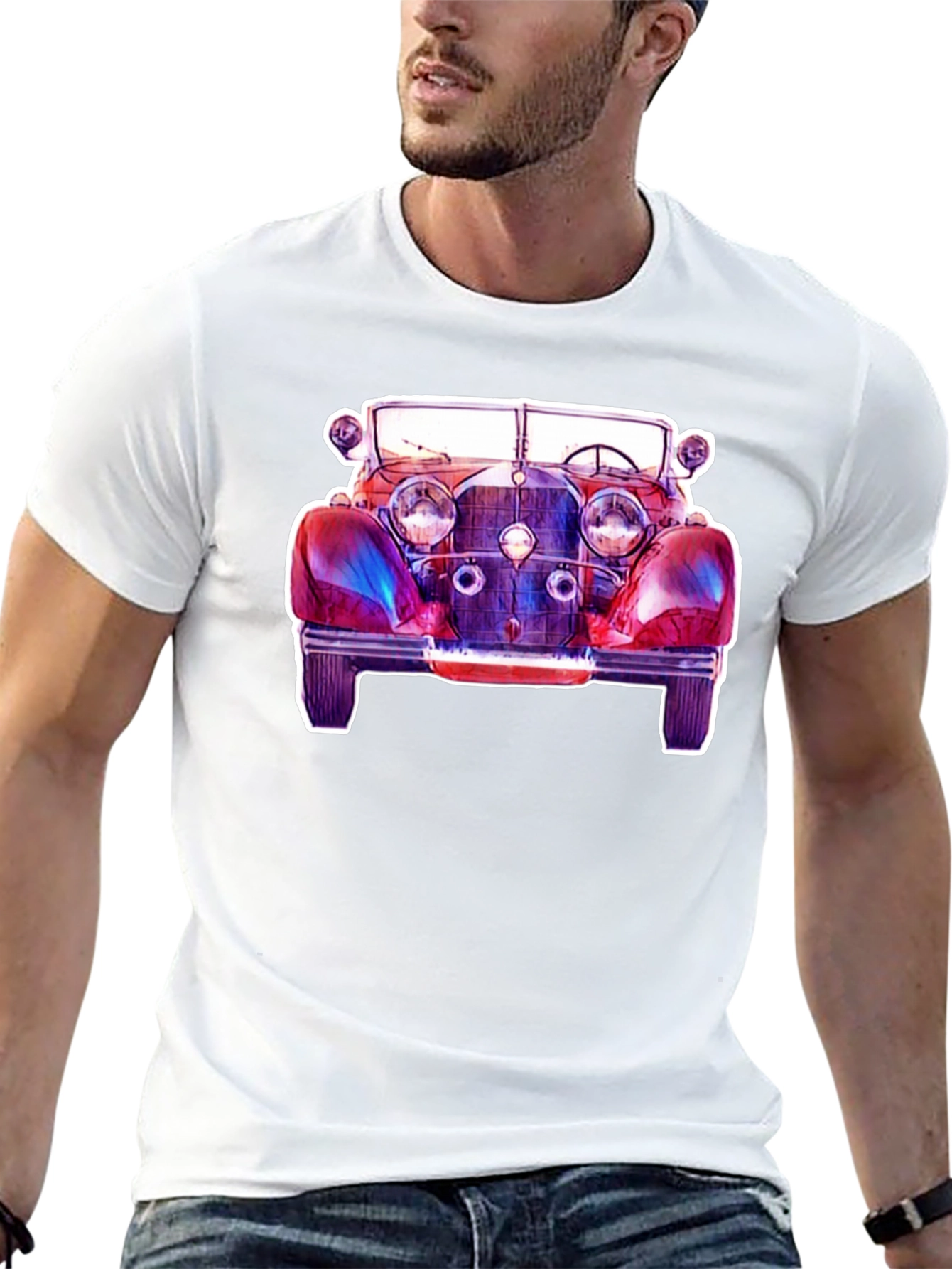 Black Vintage Car Graphic Tee - Classic Auto Shirt view 13