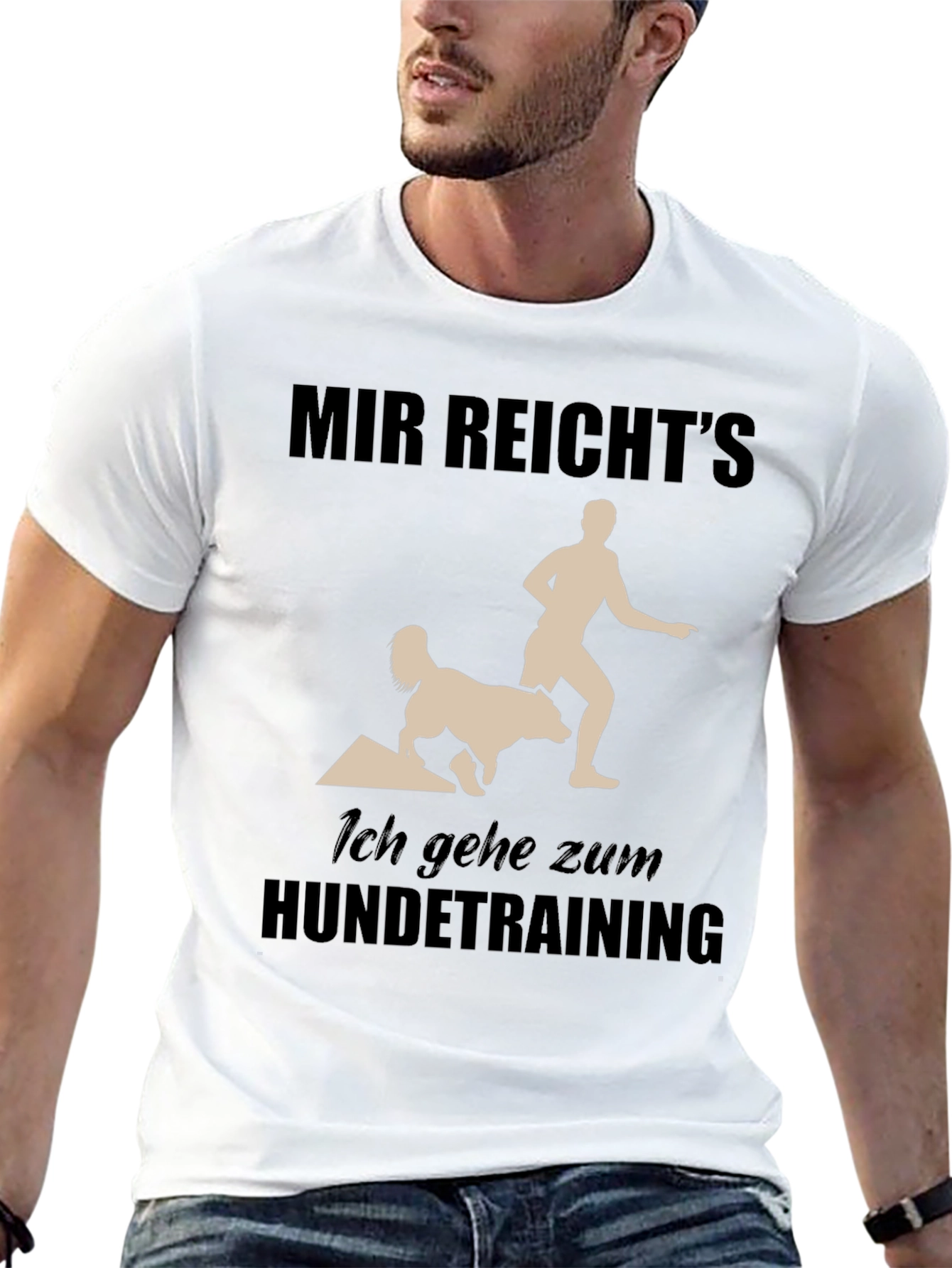Black Dog Training T-Shirt: Funny German Saying view 13