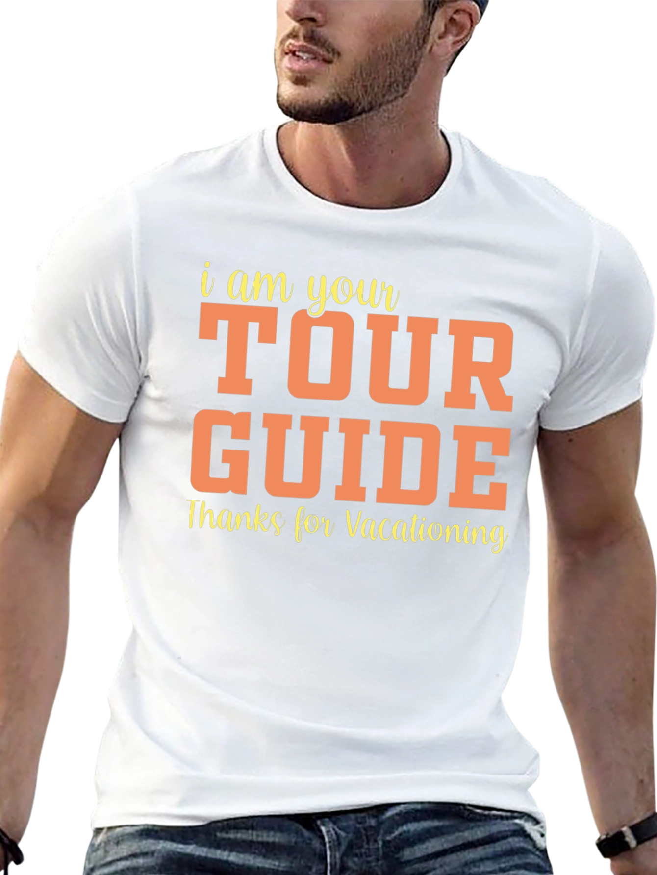 Black Tour Guide Vacationing Tee view 13