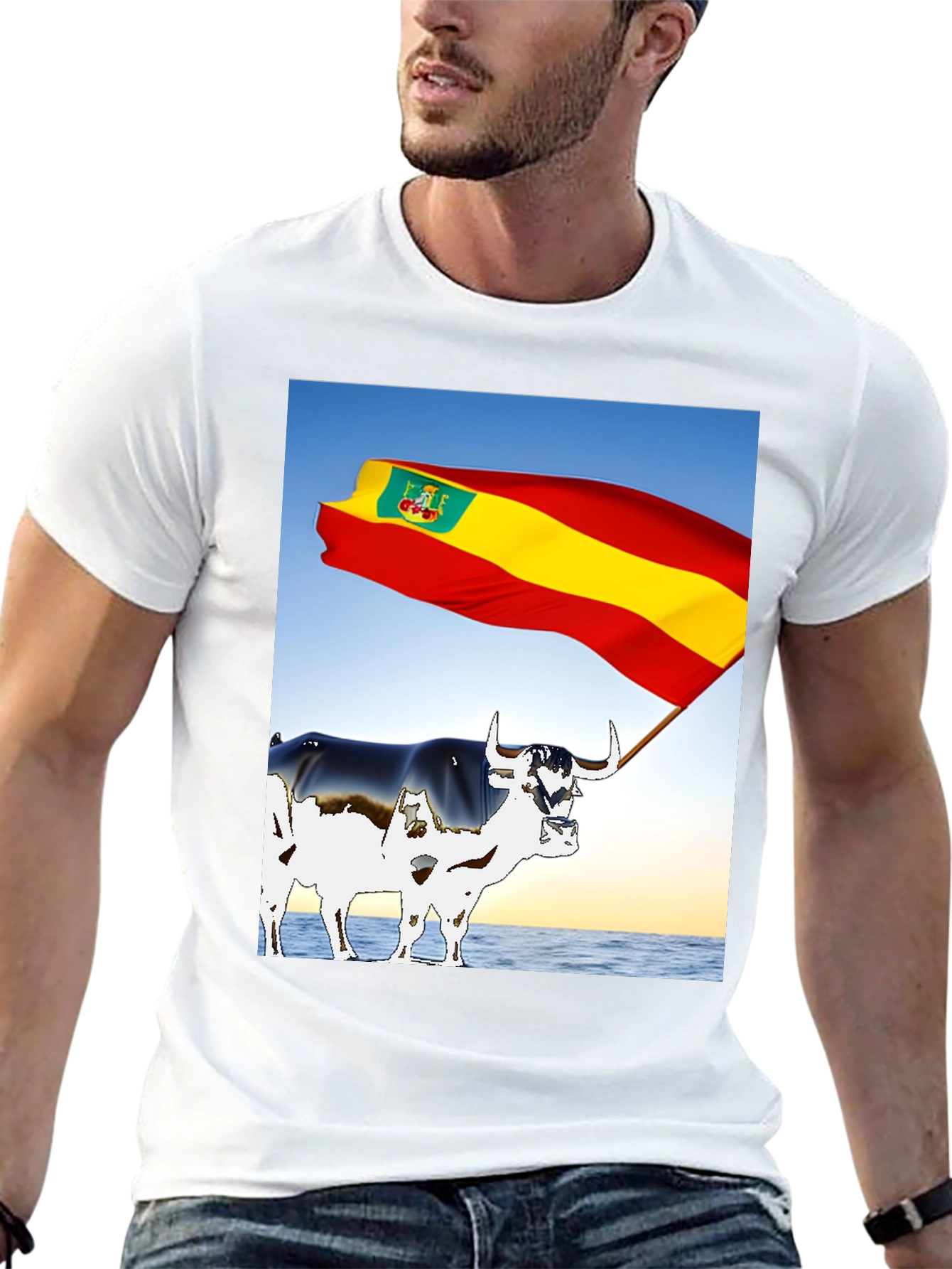 Black Spanish Bull Flag Graphic Tee view 13