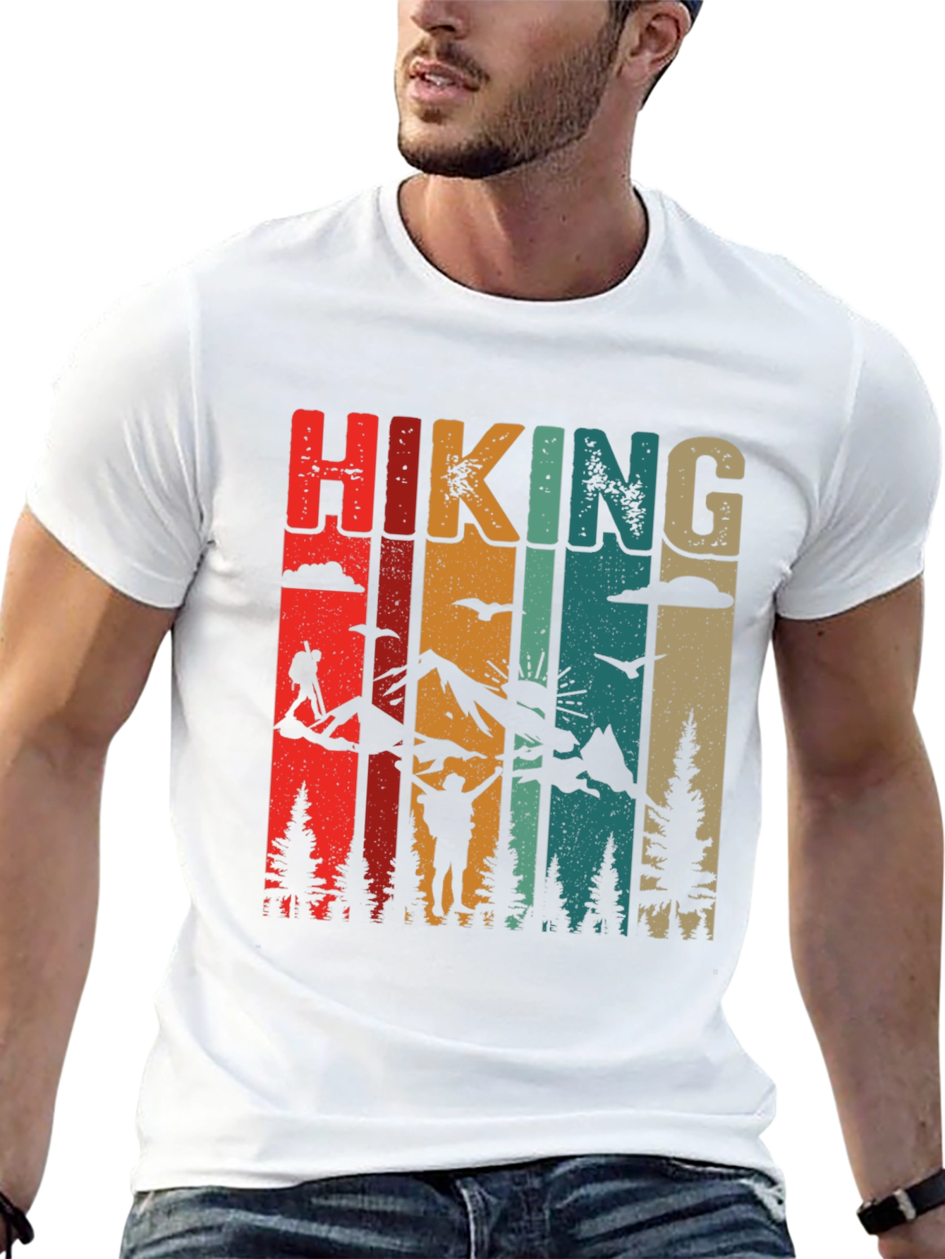 Black Retro Hiking Adventure T-Shirt view 13