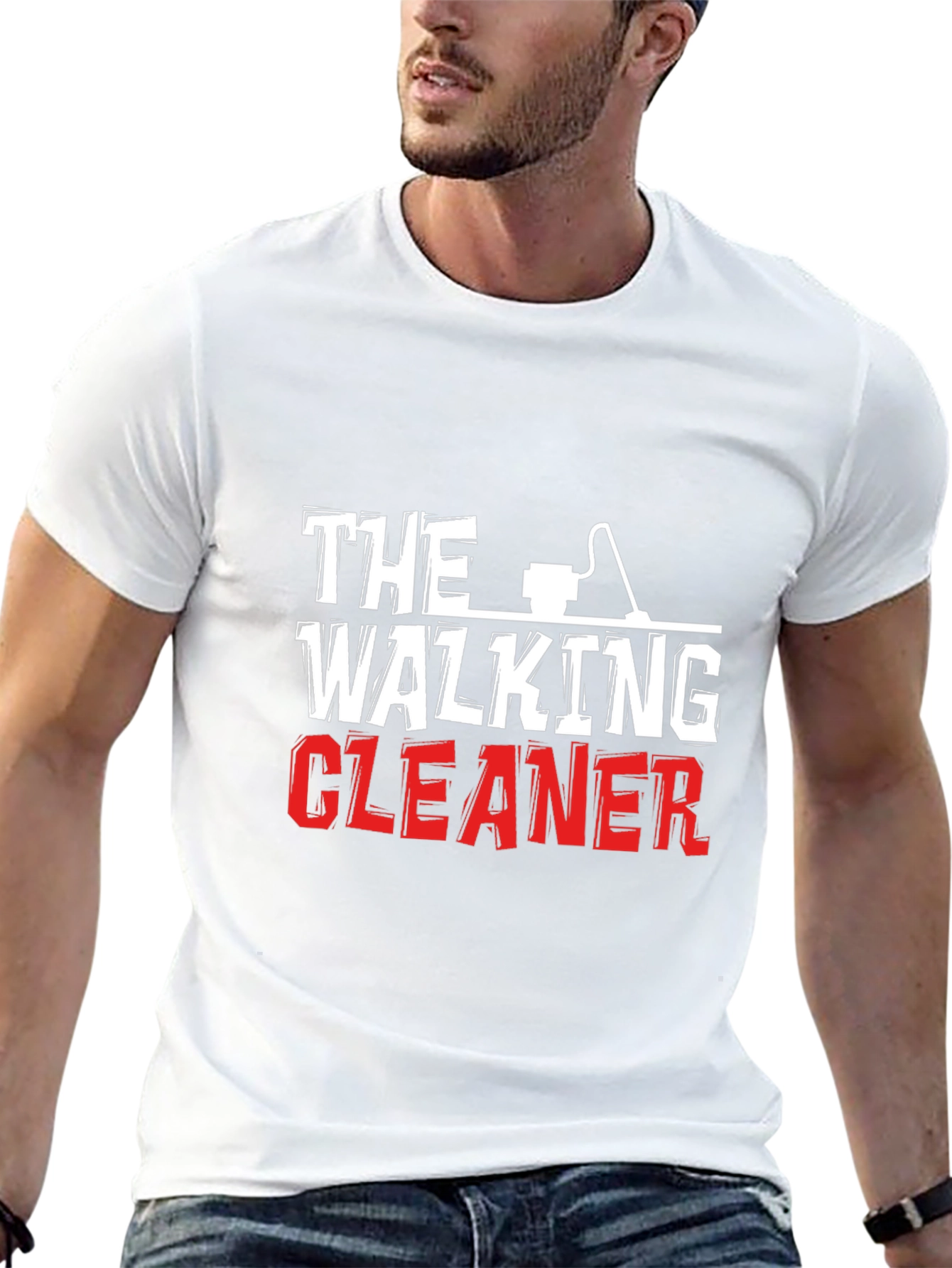 Black The Walking Cleaner Graphic T-Shirt view 13