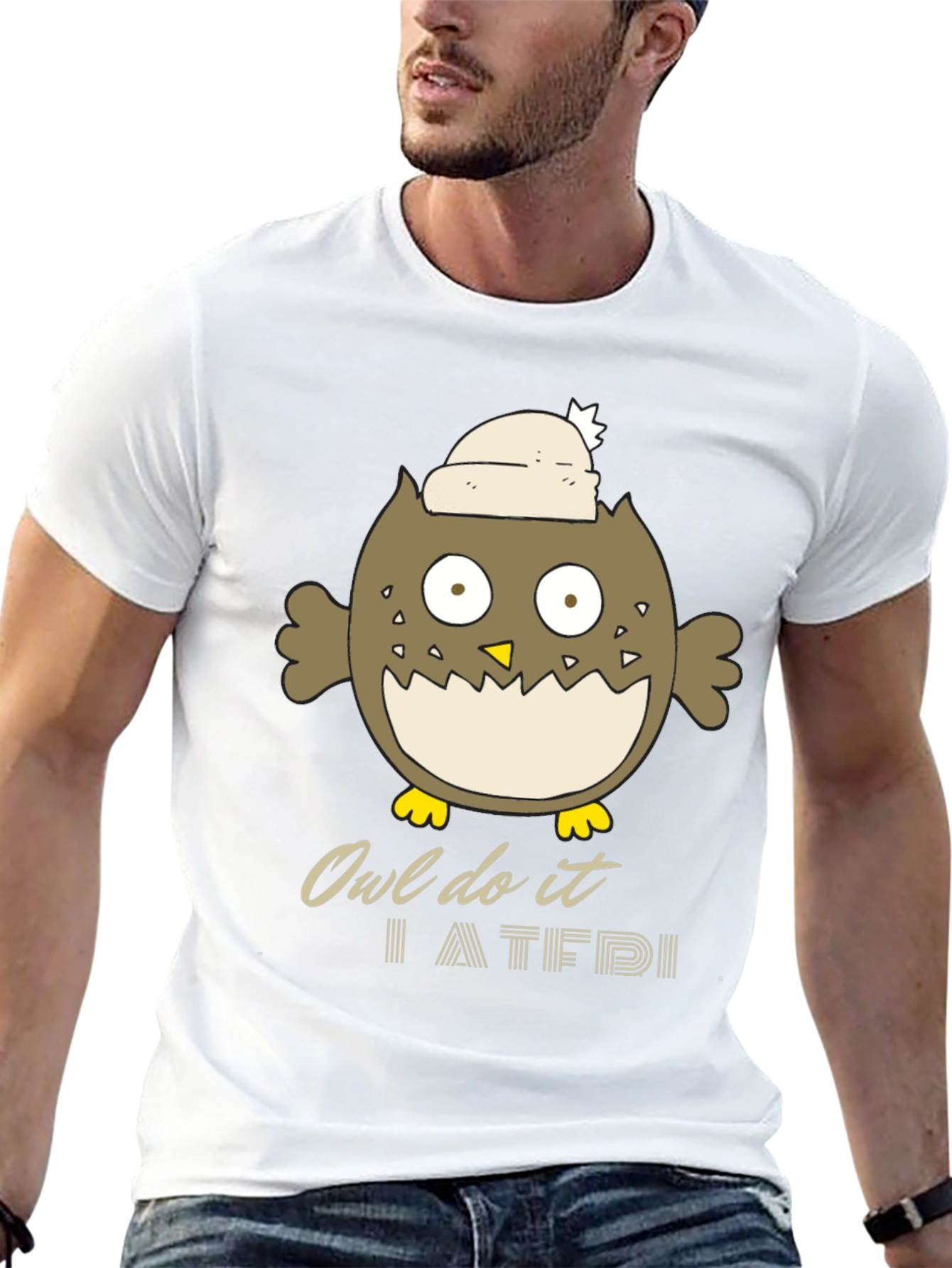 Black Owl Do It T-Shirt - Funny Cartoon Tee view 13