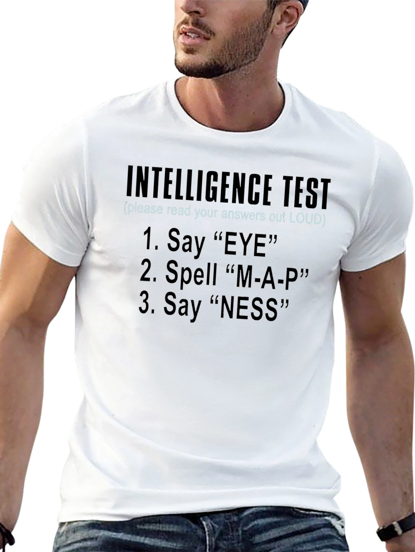 Black Intelligence Test T-Shirt - Funny Prank Shirt view 13