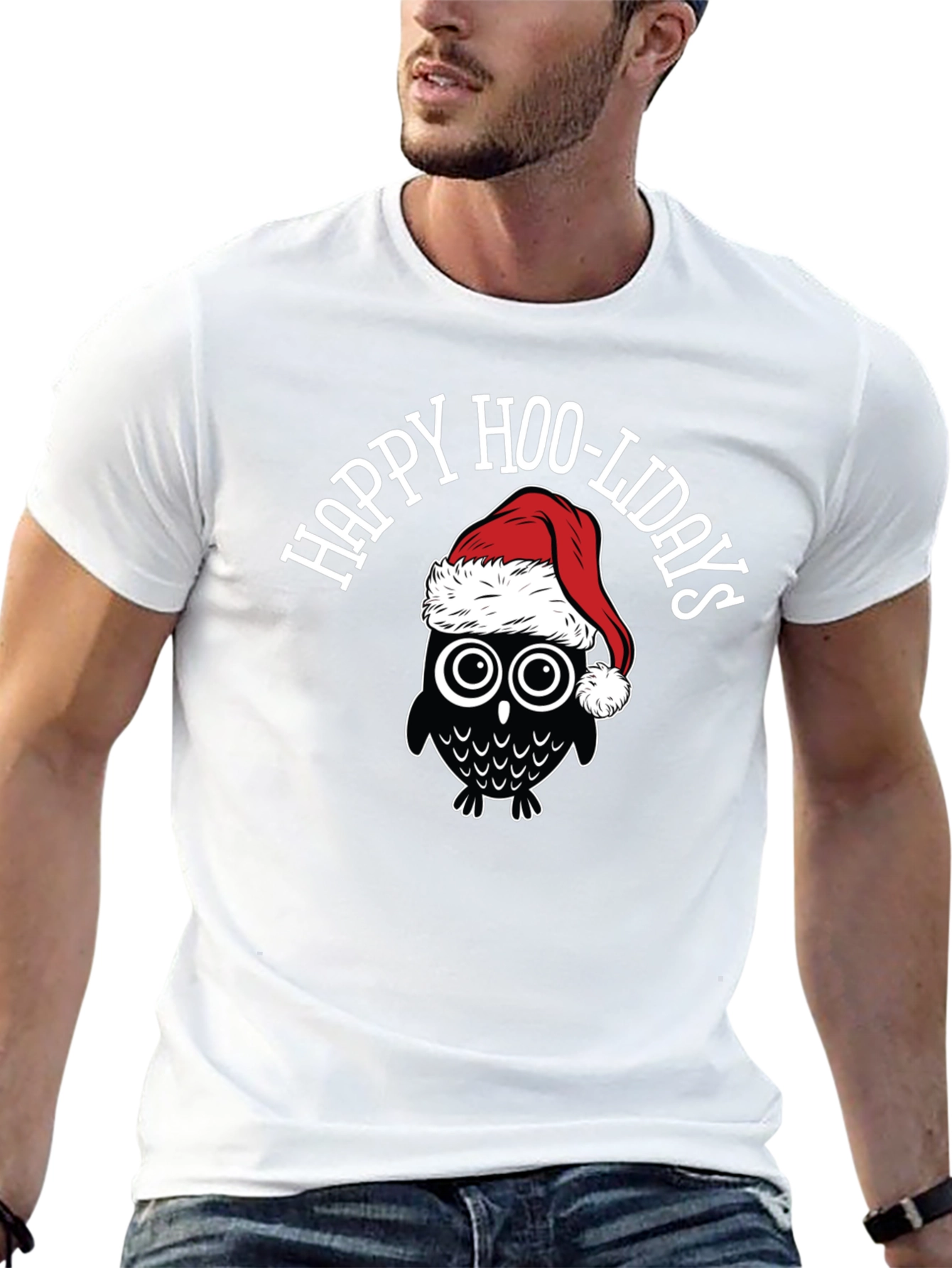 Black Happy Hoo-lidays Owl Graphic Tee view 13