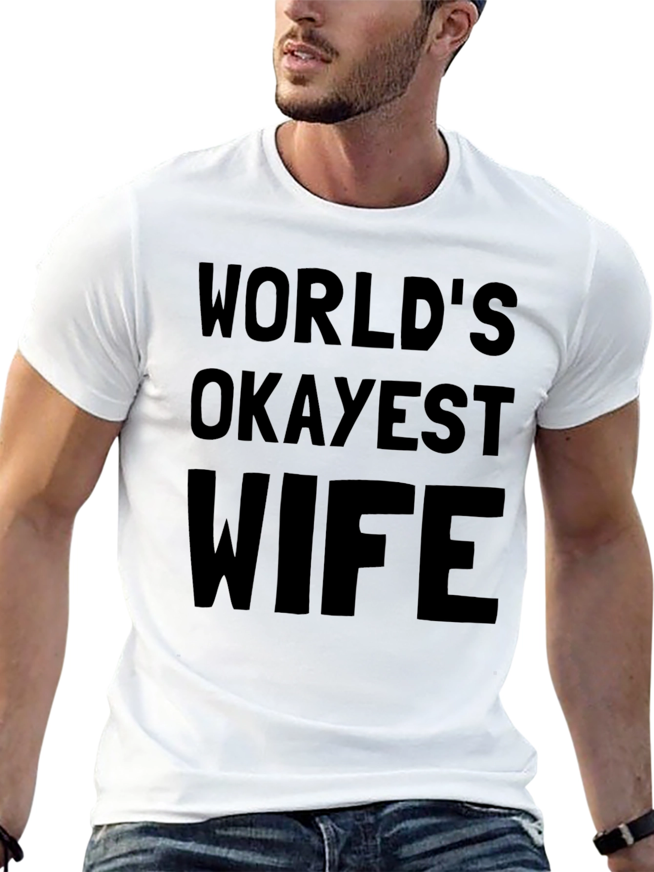Black World's Okayest Wife - Novelty T-Shirt view 13
