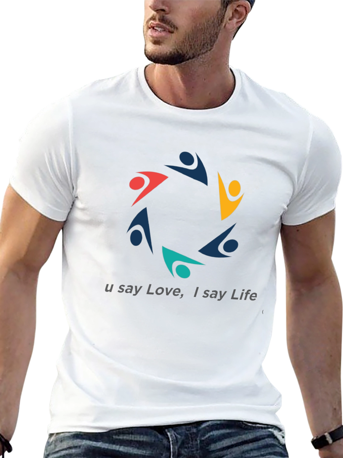 Black Unity Love Life Graphic Black T-Shirt view 13