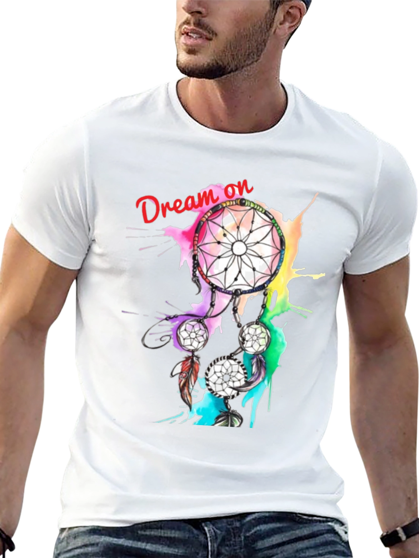 Black Dream On Dreamcatcher Graphic Tee - Black T-Shirt view 13