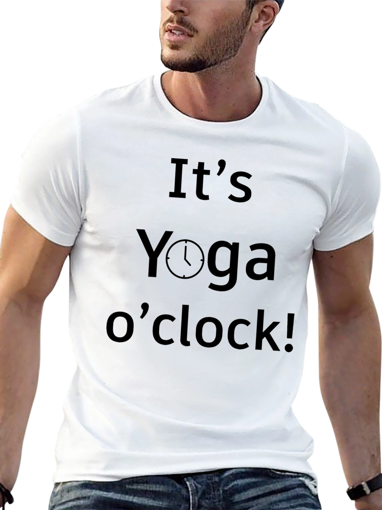 Black Yoga O'clock Tee - Black Cotton Blend Relaxed Fit T-Shirt view 13