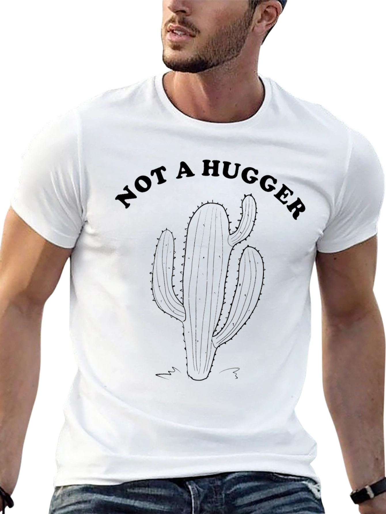 Black Not A Hugger Cactus Graphic Tee view 13