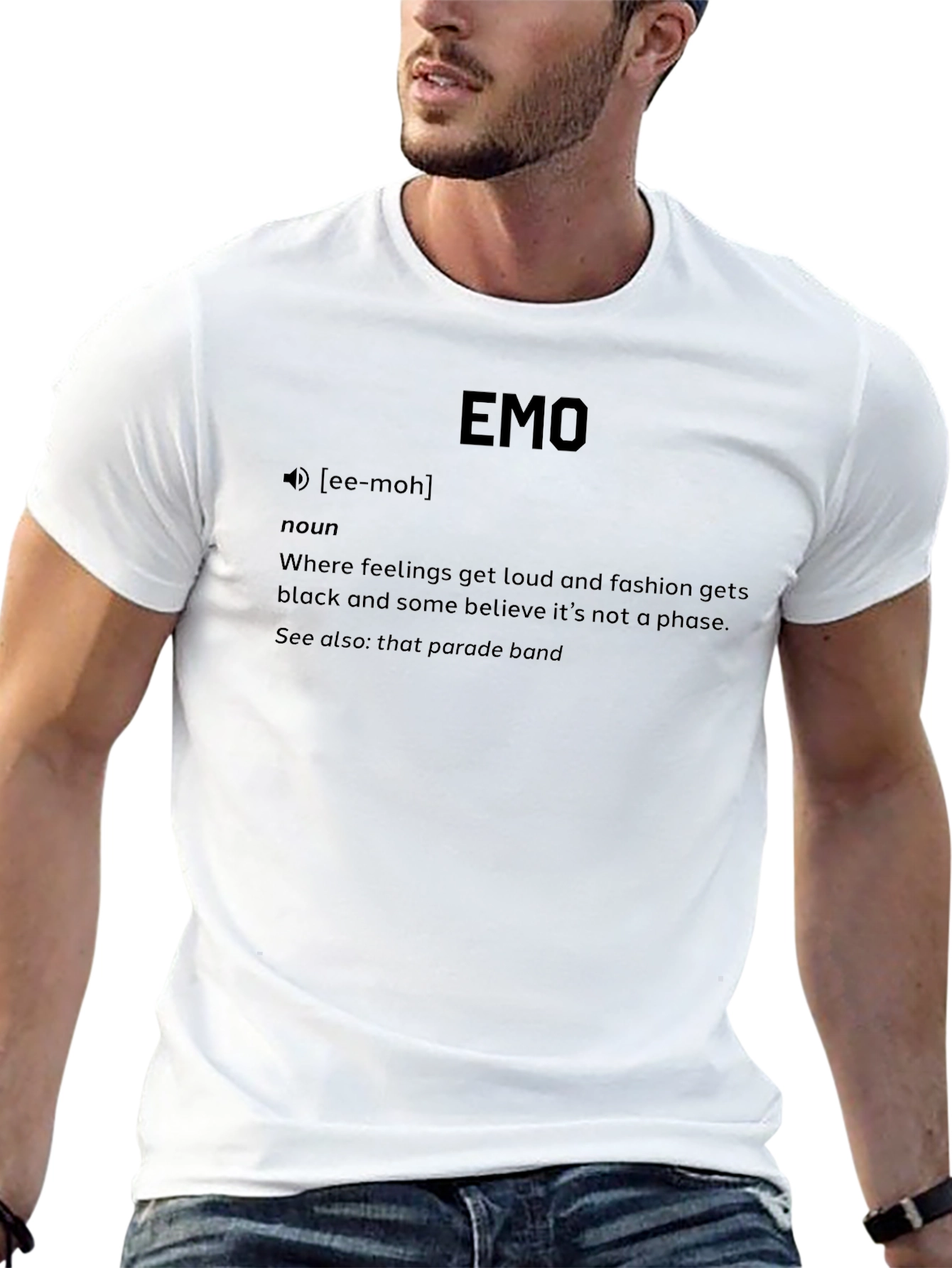 Black Emo Definition T-Shirt - For Music & Fashion Lovers view 13