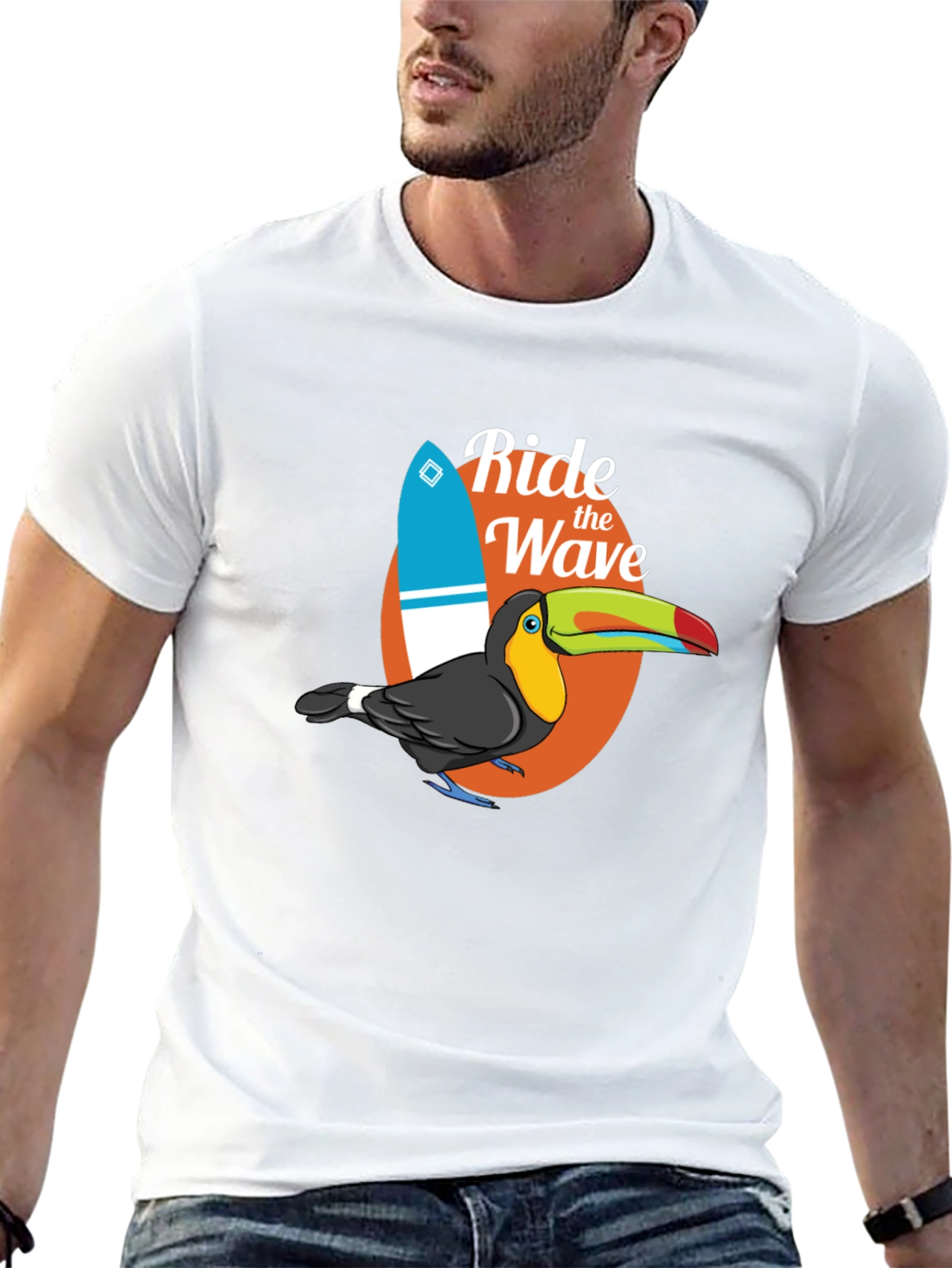 Black Ride the Wave Toucan Graphic T-Shirt view 13