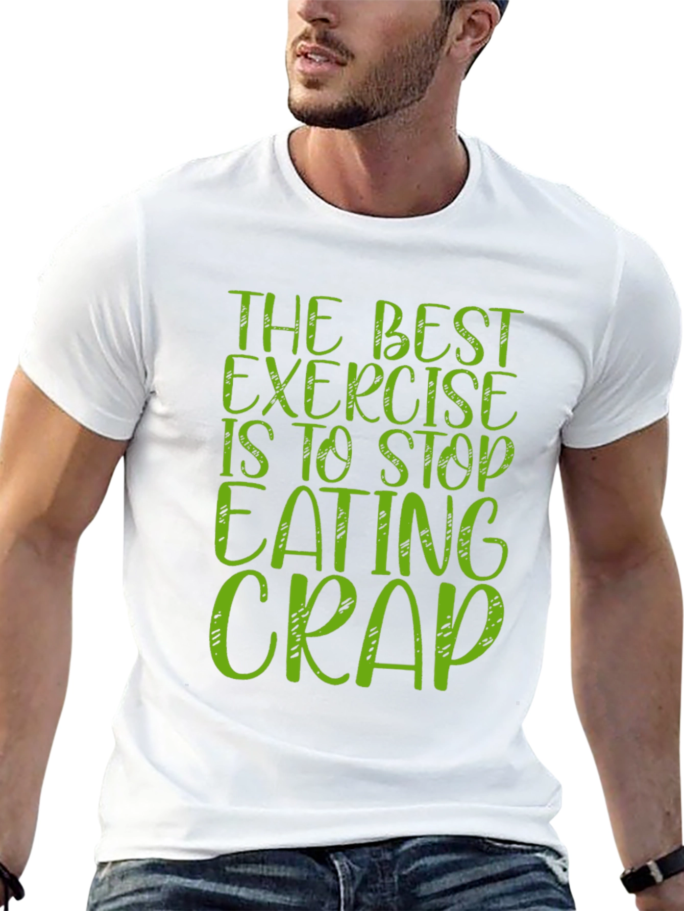 Black Funny Exercise T-Shirt Stop Eating Crap view 13