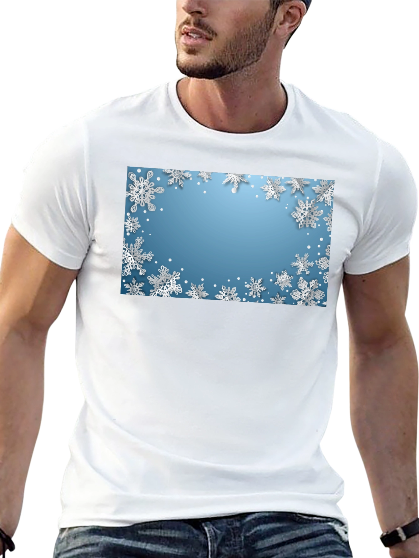Black Snowflake Graphic Tee - Winter Holiday Shirt view 13