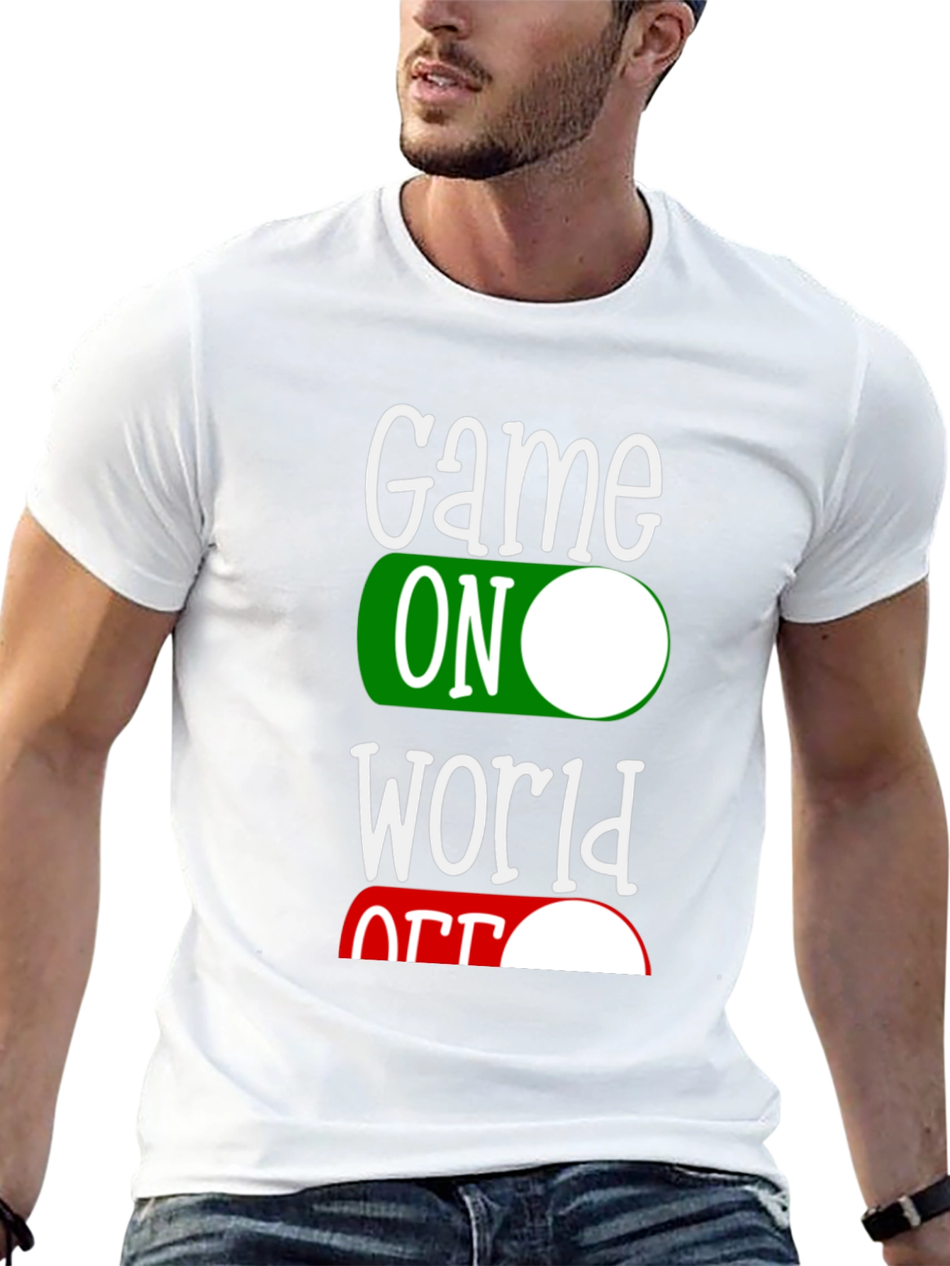 Black Game On World Off T-Shirt, Black, Mens view 13