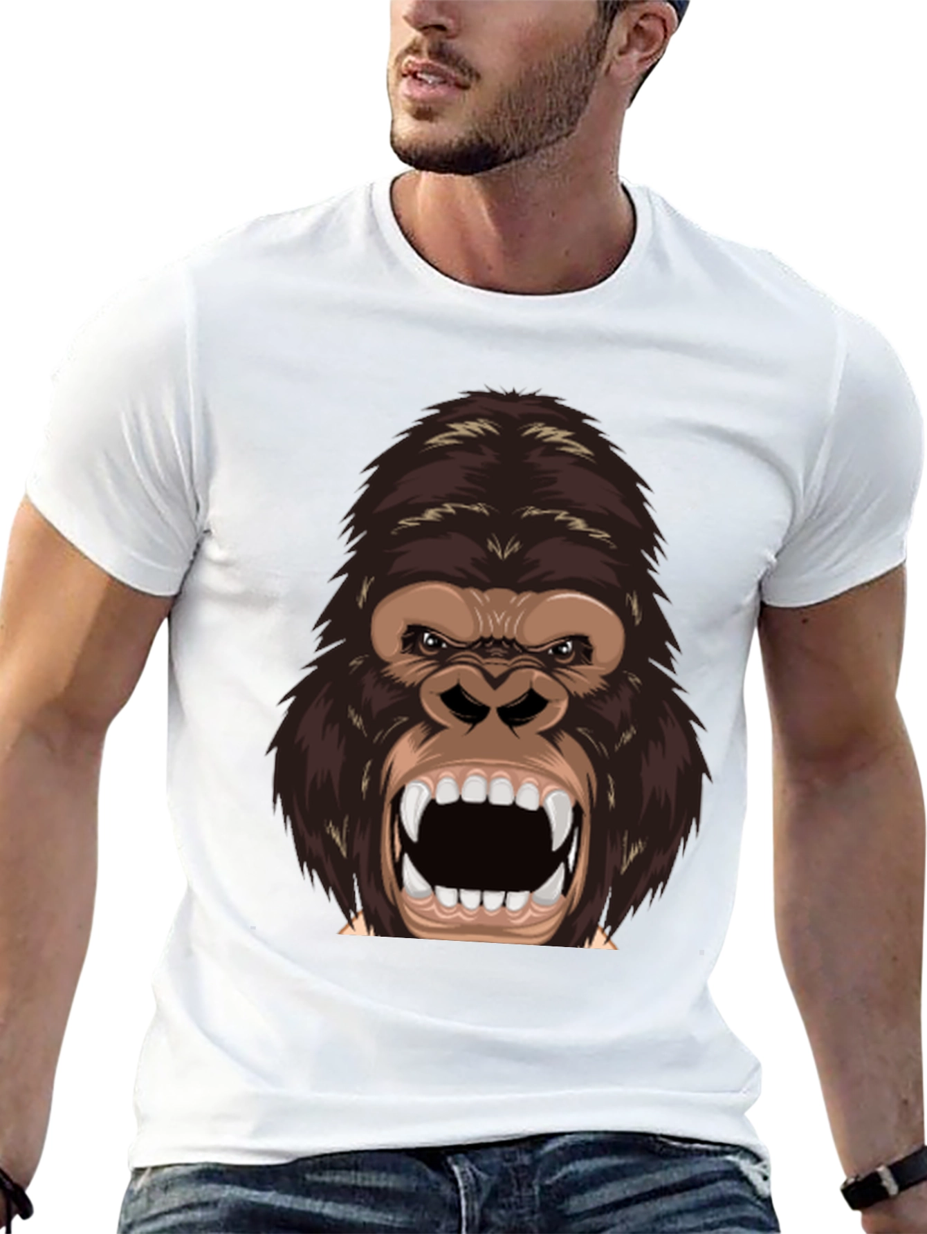 Black Furious Gorilla Graphic Tee - Black Cotton Blend Shirt view 13