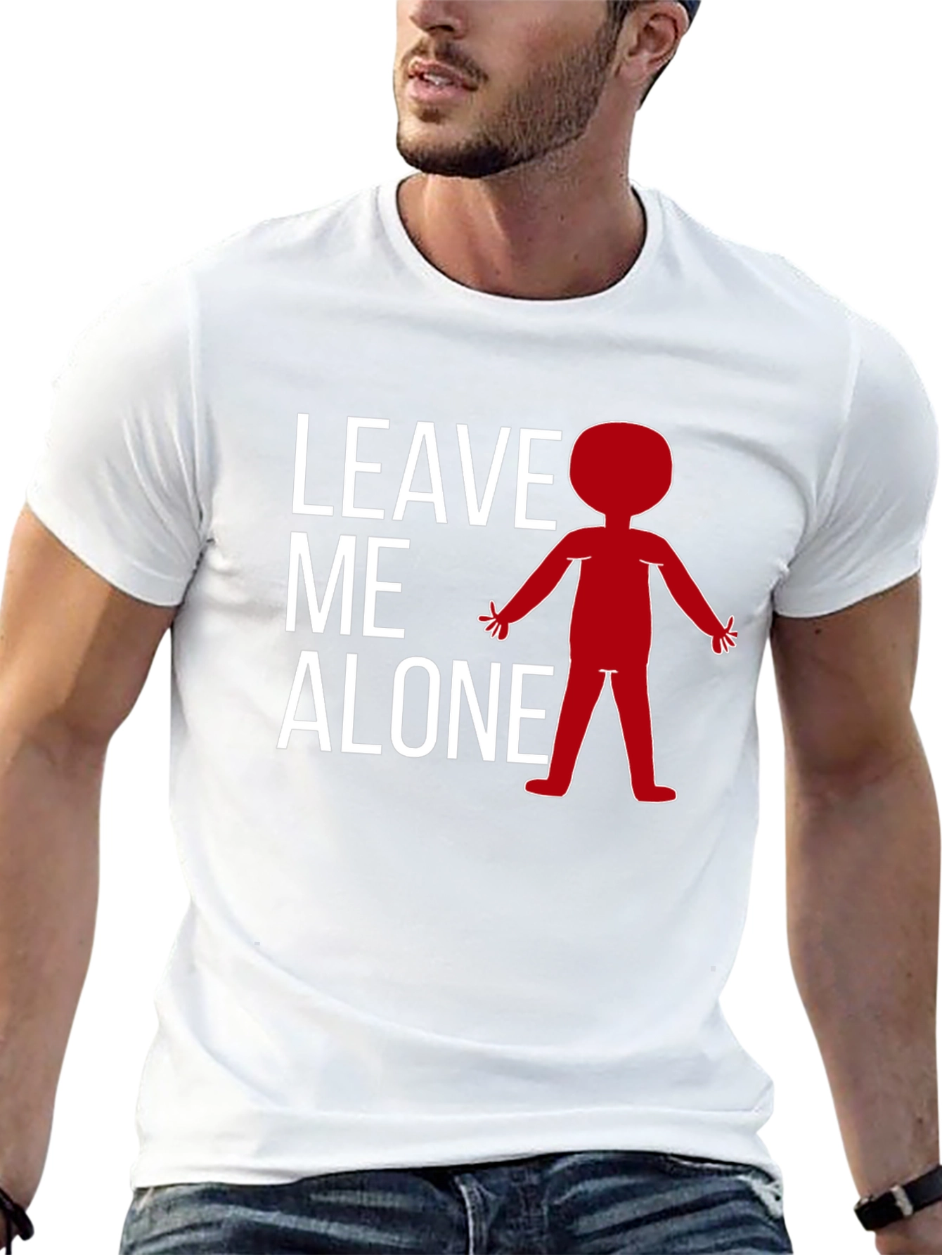 Black Leave Me Alone T-Shirt - Funny Graphic Tee view 13