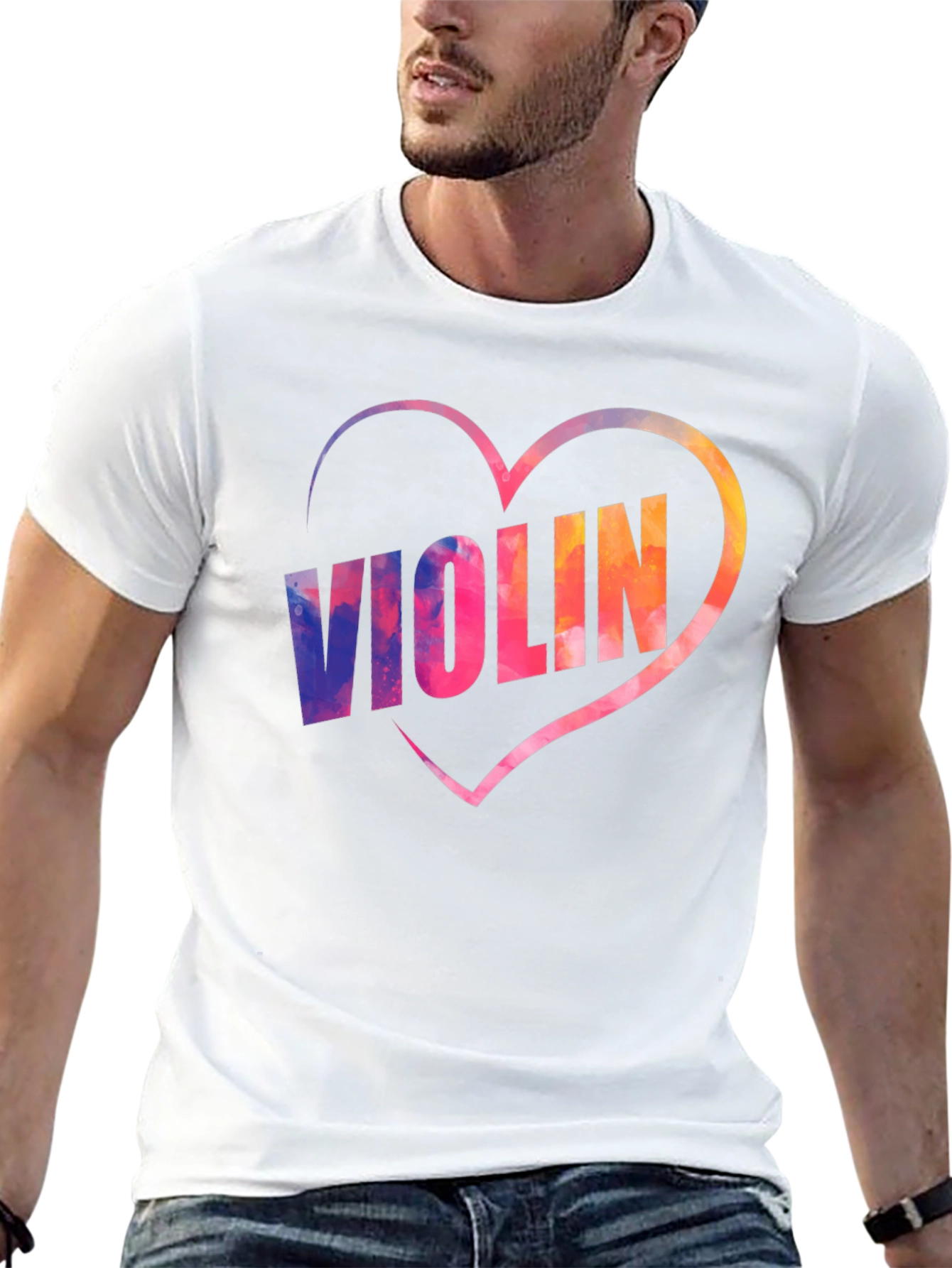 Black Violin Heart Graphic Tee - Music Lover Shirt view 13