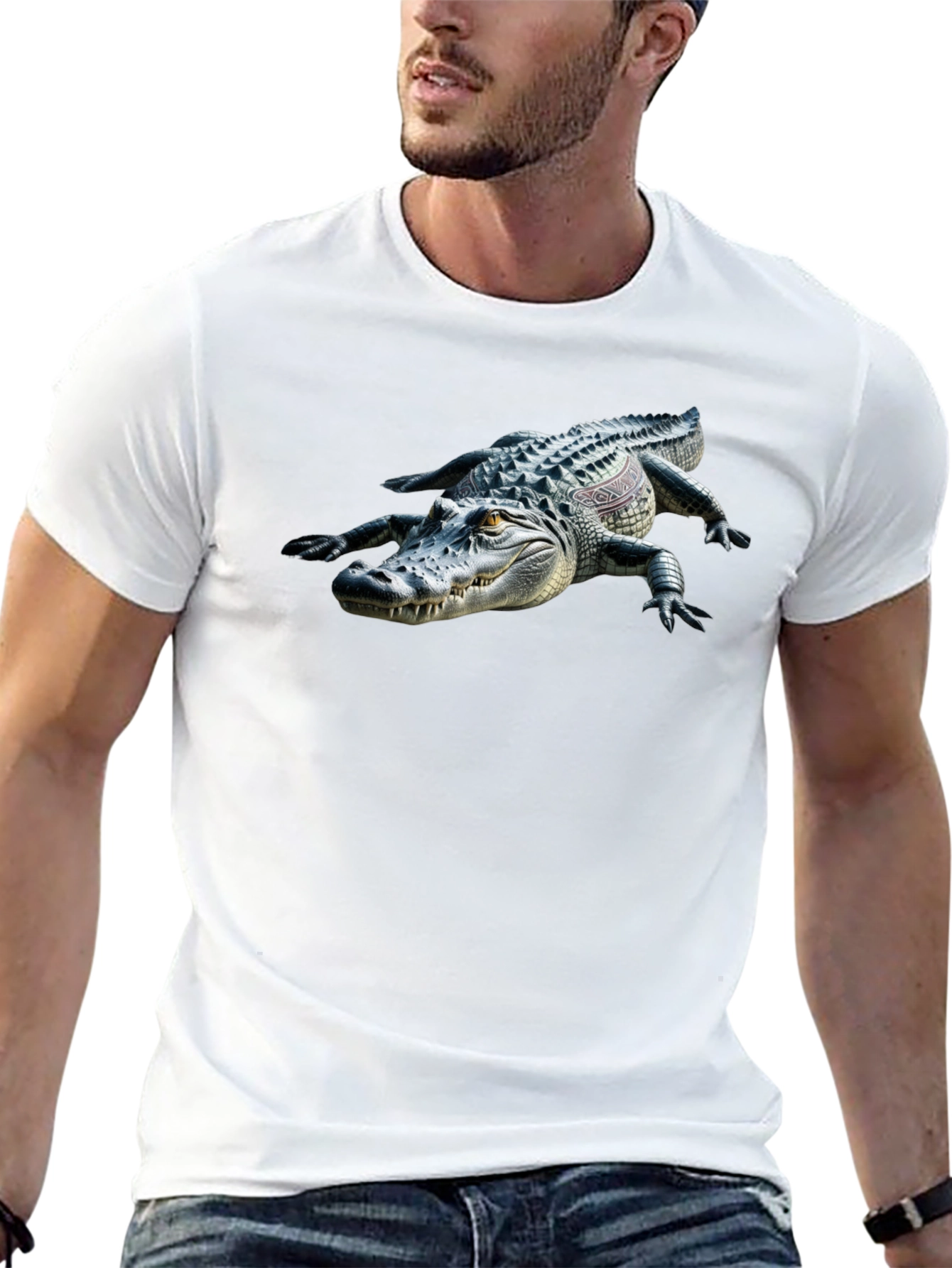Black Alligator Graphic Black T-Shirt view 13