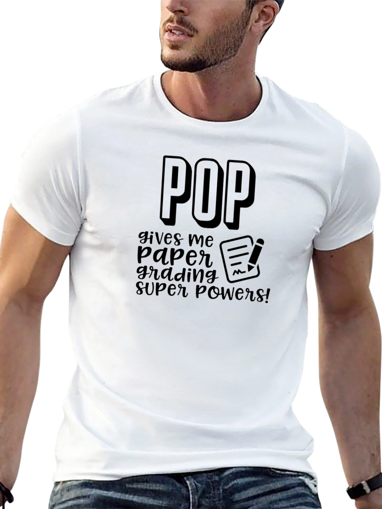 Black Pop Grading Super Powers Black T-Shirt view 13
