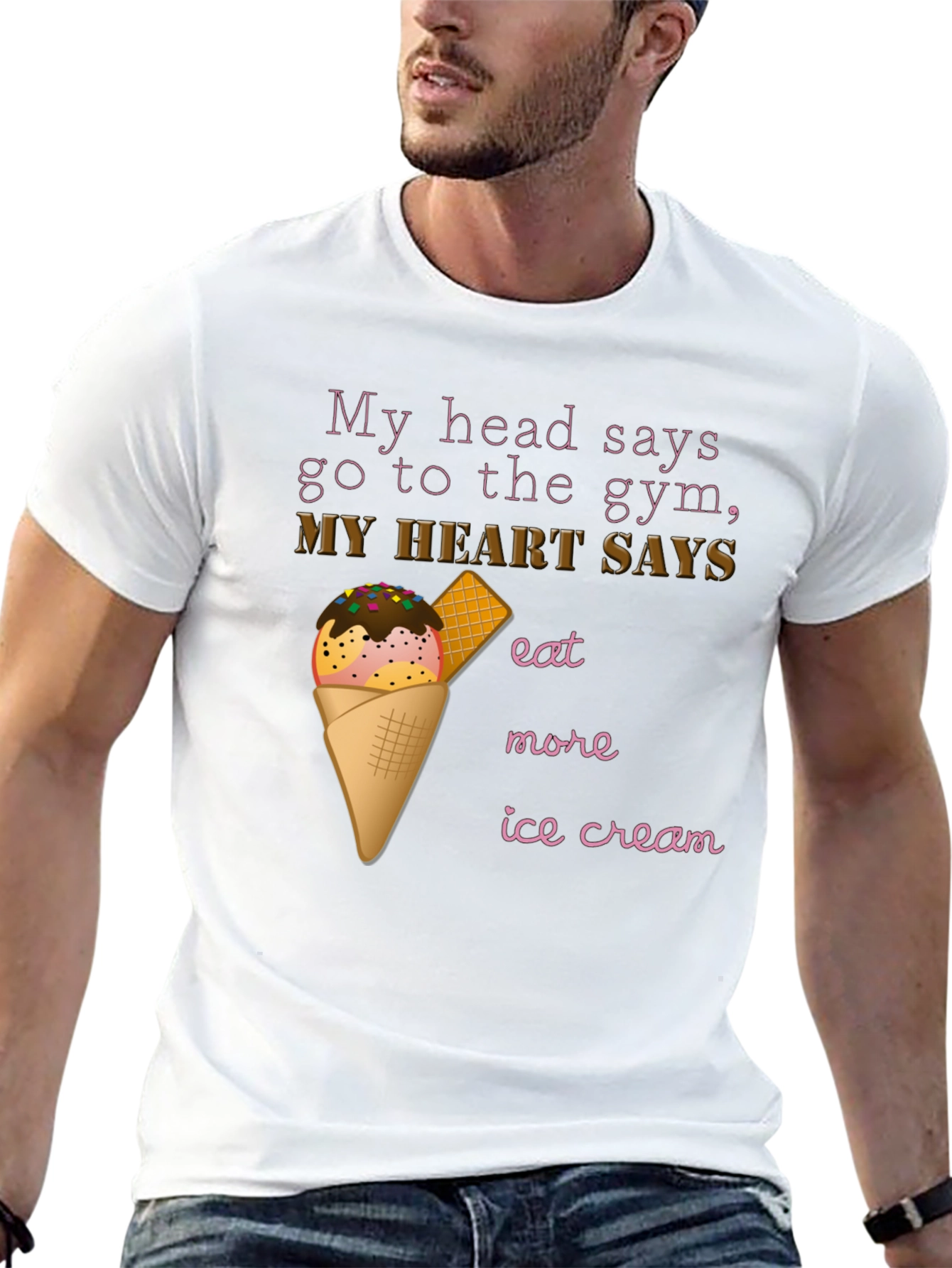 Black Gym vs Ice Cream T-Shirt view 13