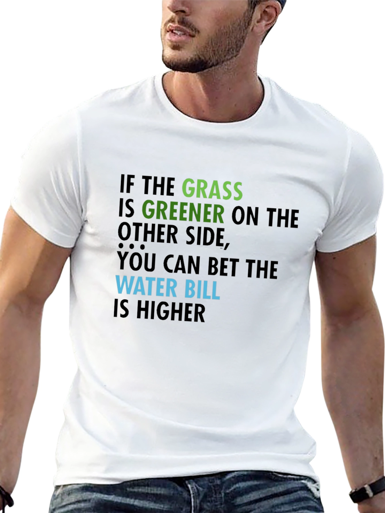 Black Greener Grass Humor T-Shirt view 13