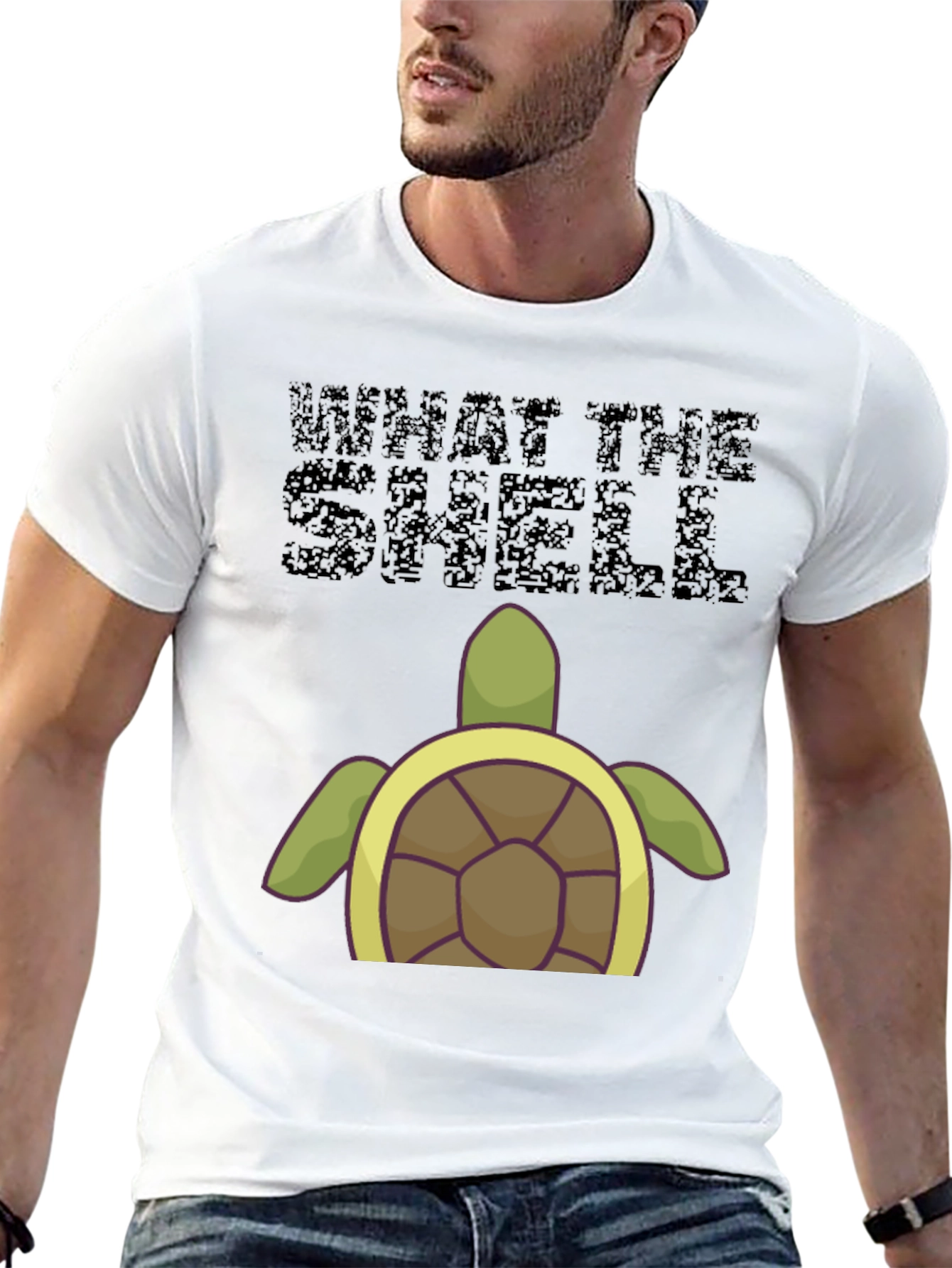 Black What the Shell Turtle T-Shirt view 13