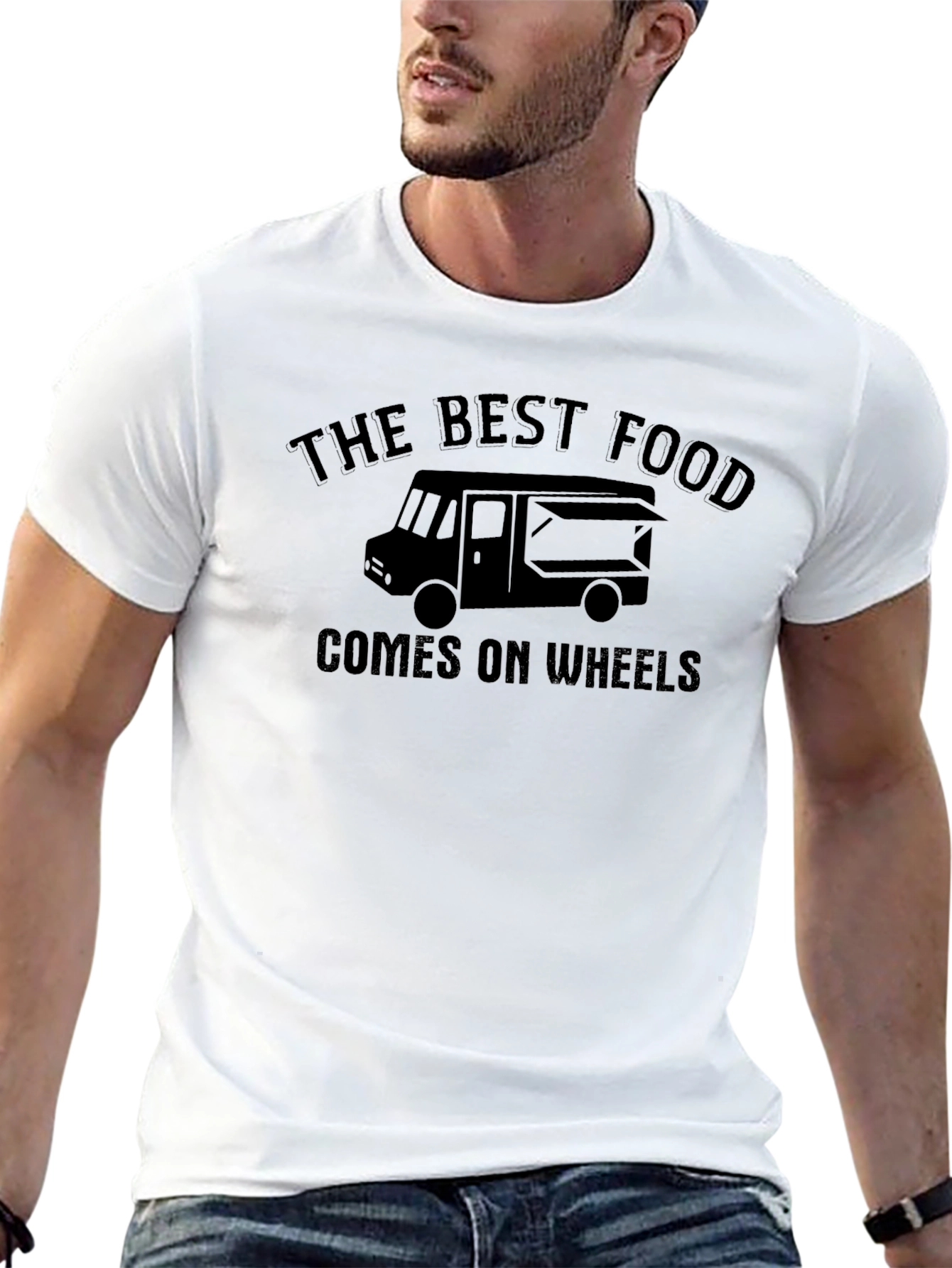 Black The Best Food Comes On Wheels T-Shirt view 13