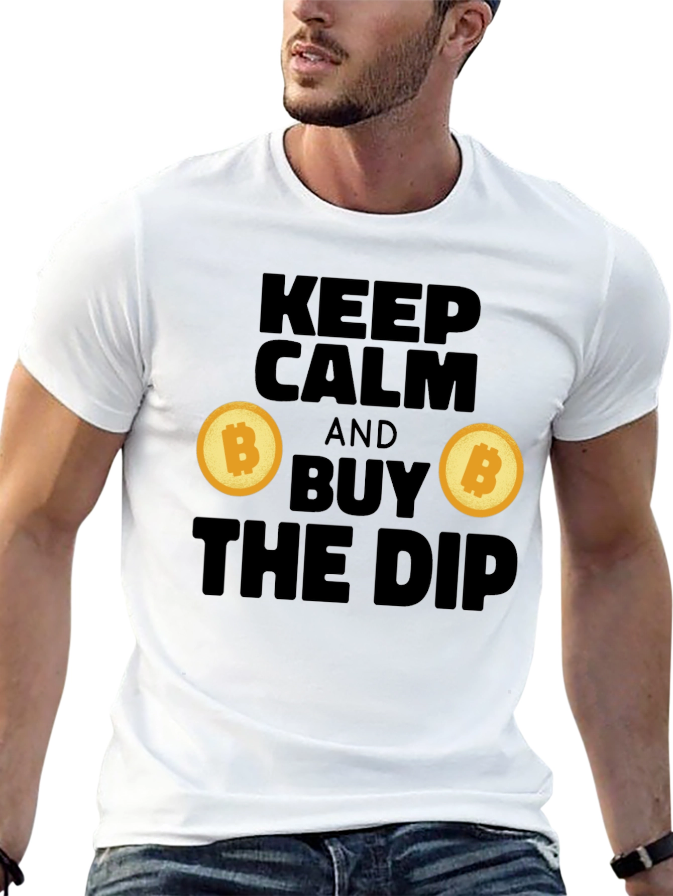 Black Keep Calm and Buy the Dip Crypto T-Shirt view 13